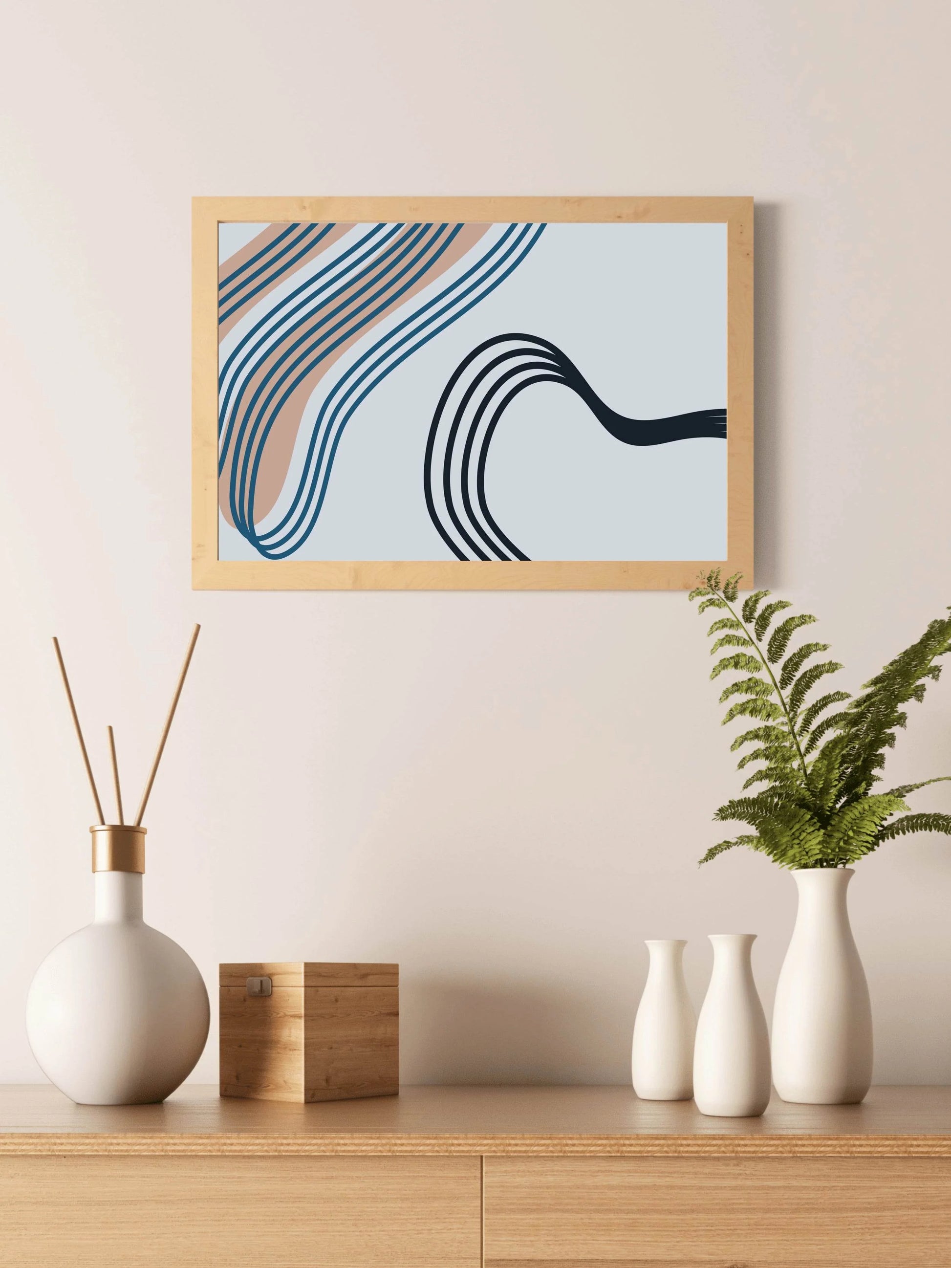 Handdrawn Irregular Lines Abstract Wall Art - beink online art store