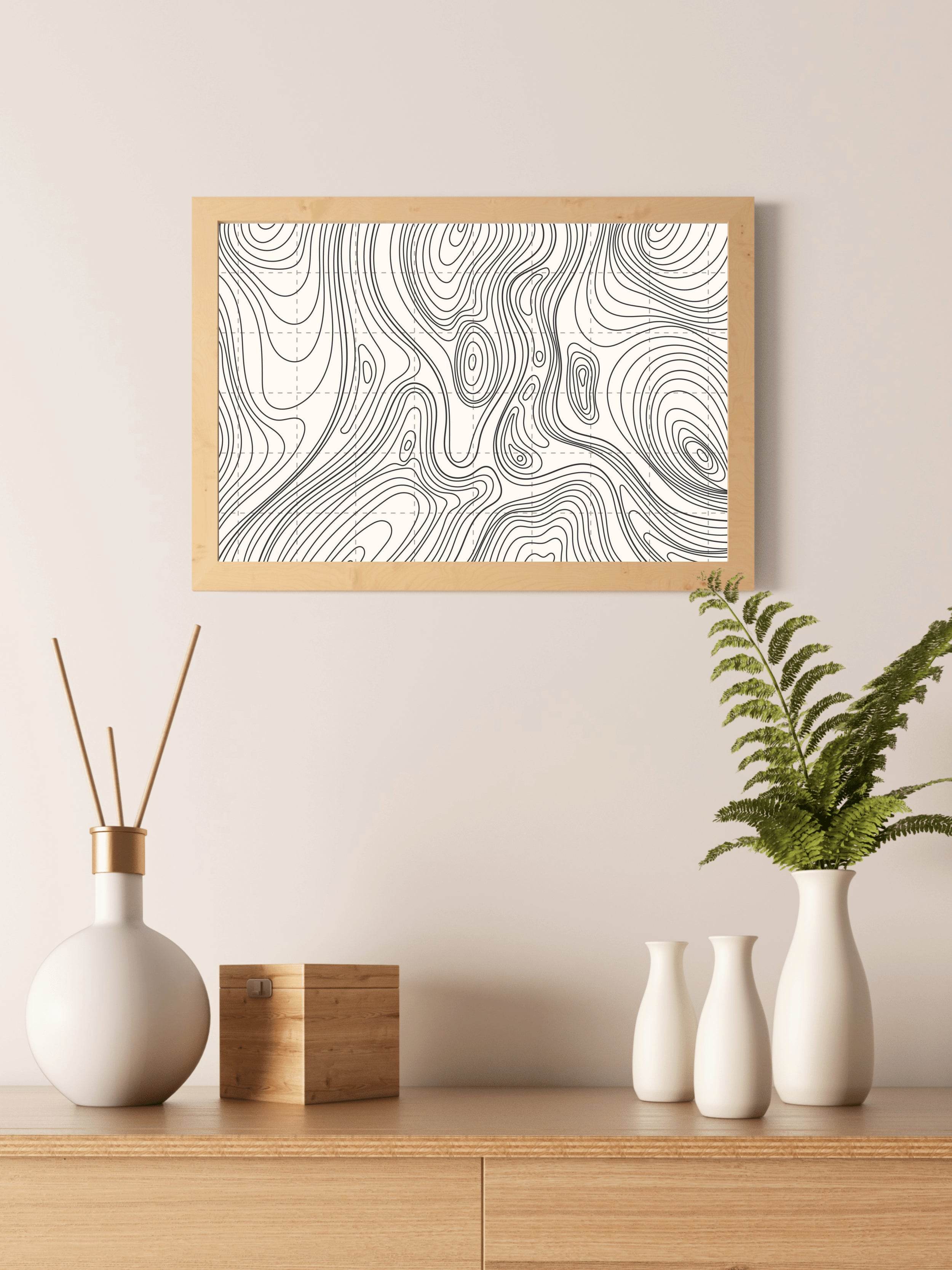 Outstanding Topography Line Art - beink online art store