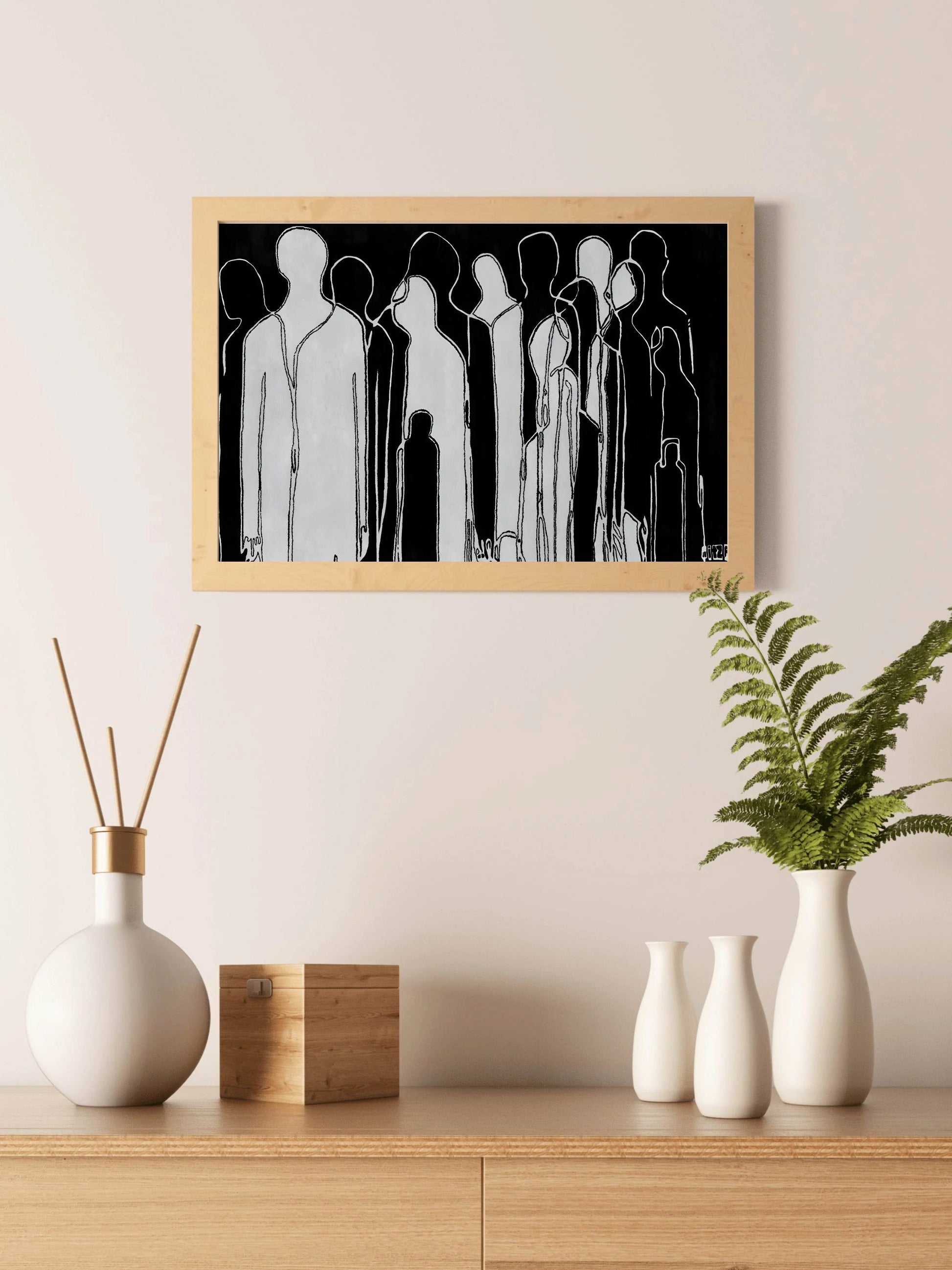 Shadowed Figures Modern Wall Art - beink online art store