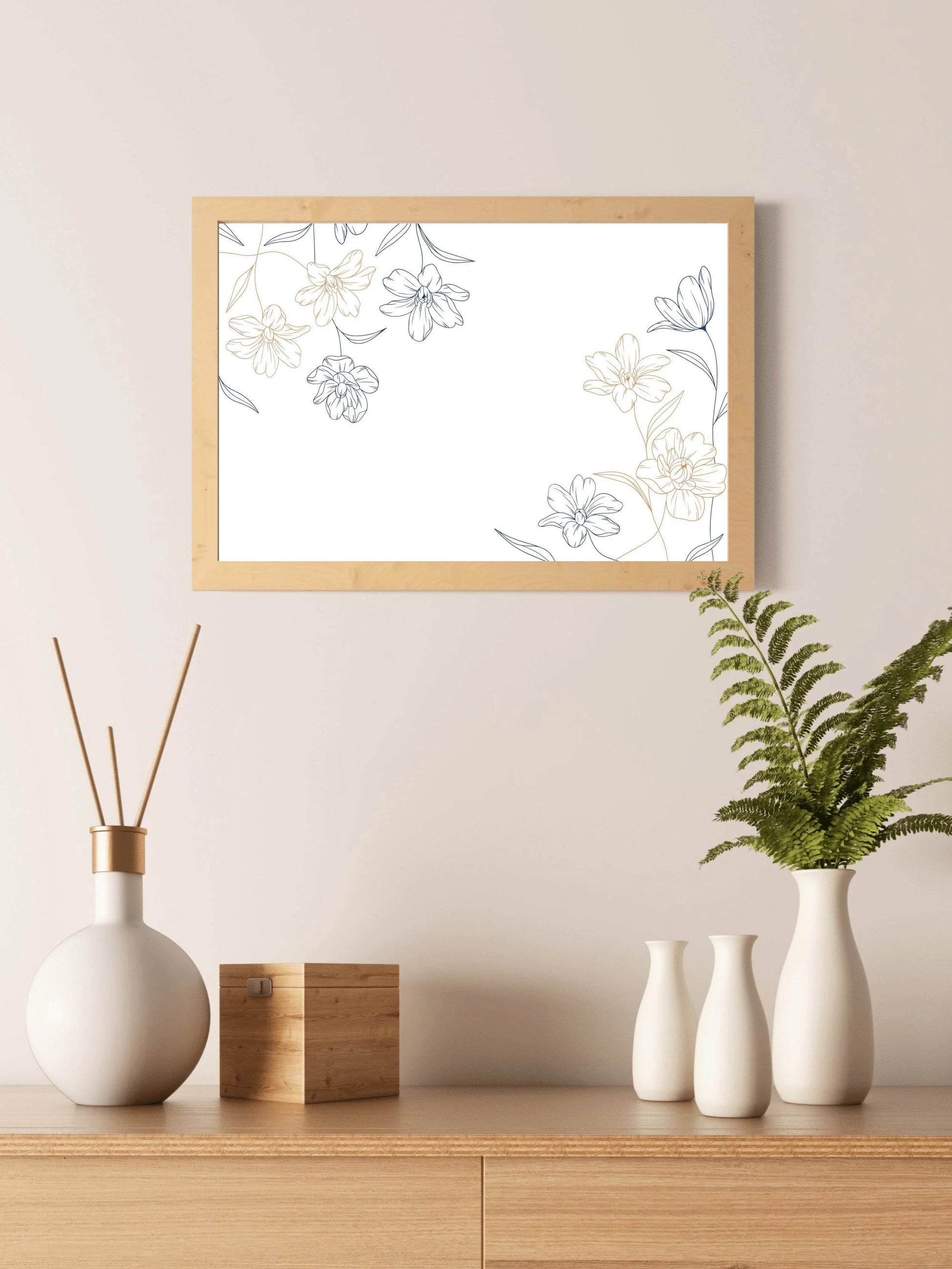 Nelumbo Lutea Flower Leaves Wall Art - beink online art store