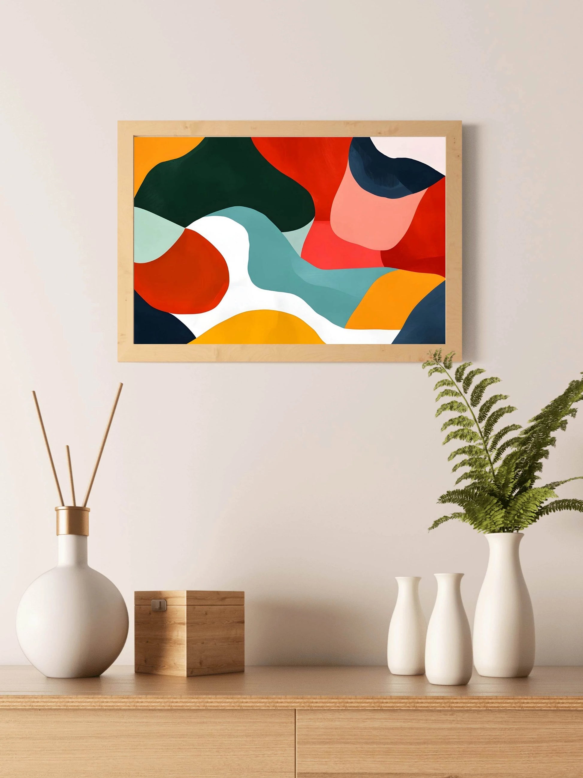 Colorful abstract Painting of Irregular Shapes - beink online art store