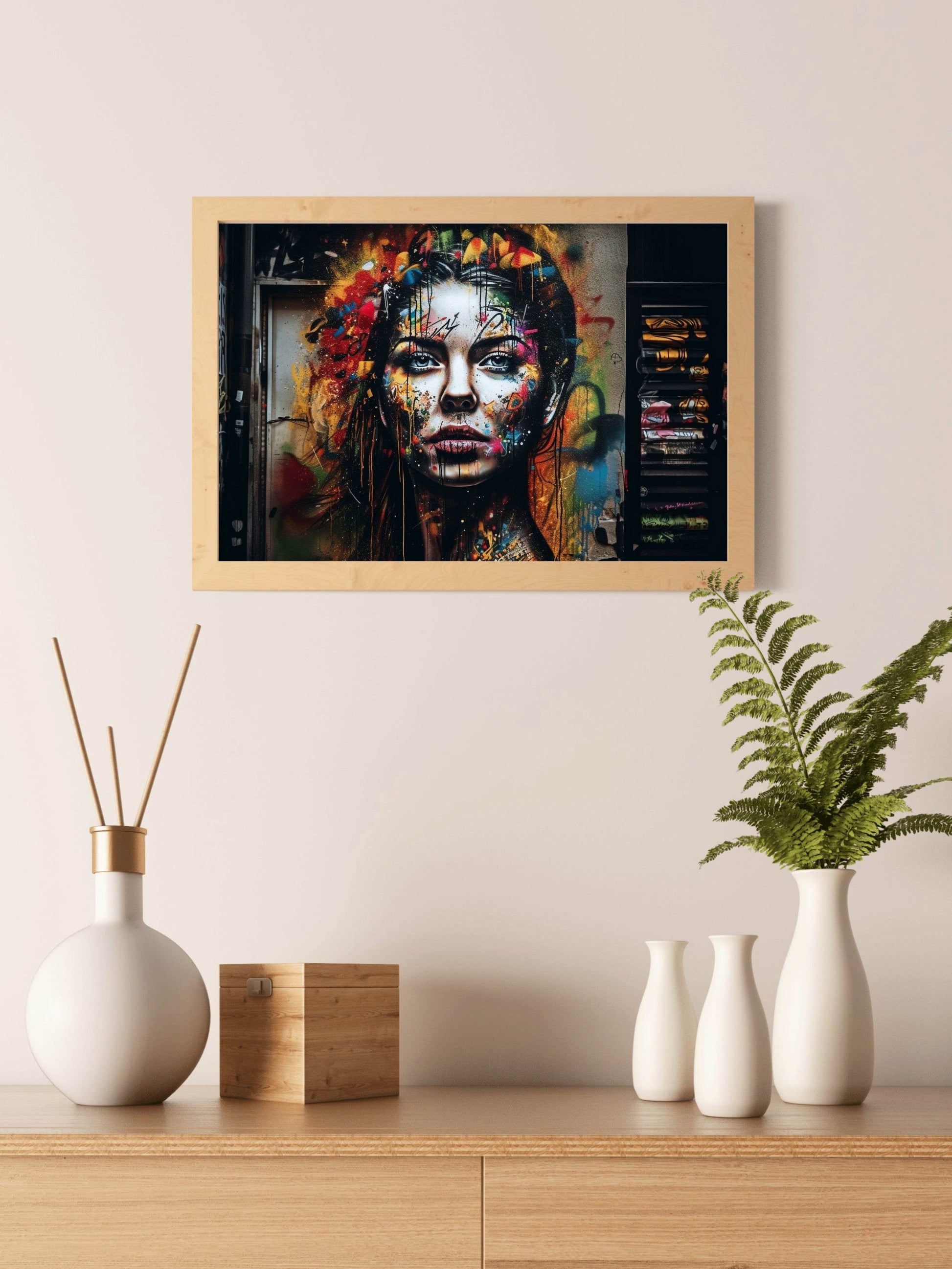 Colorful Painted Face of Women Digital Art - beink online art store
