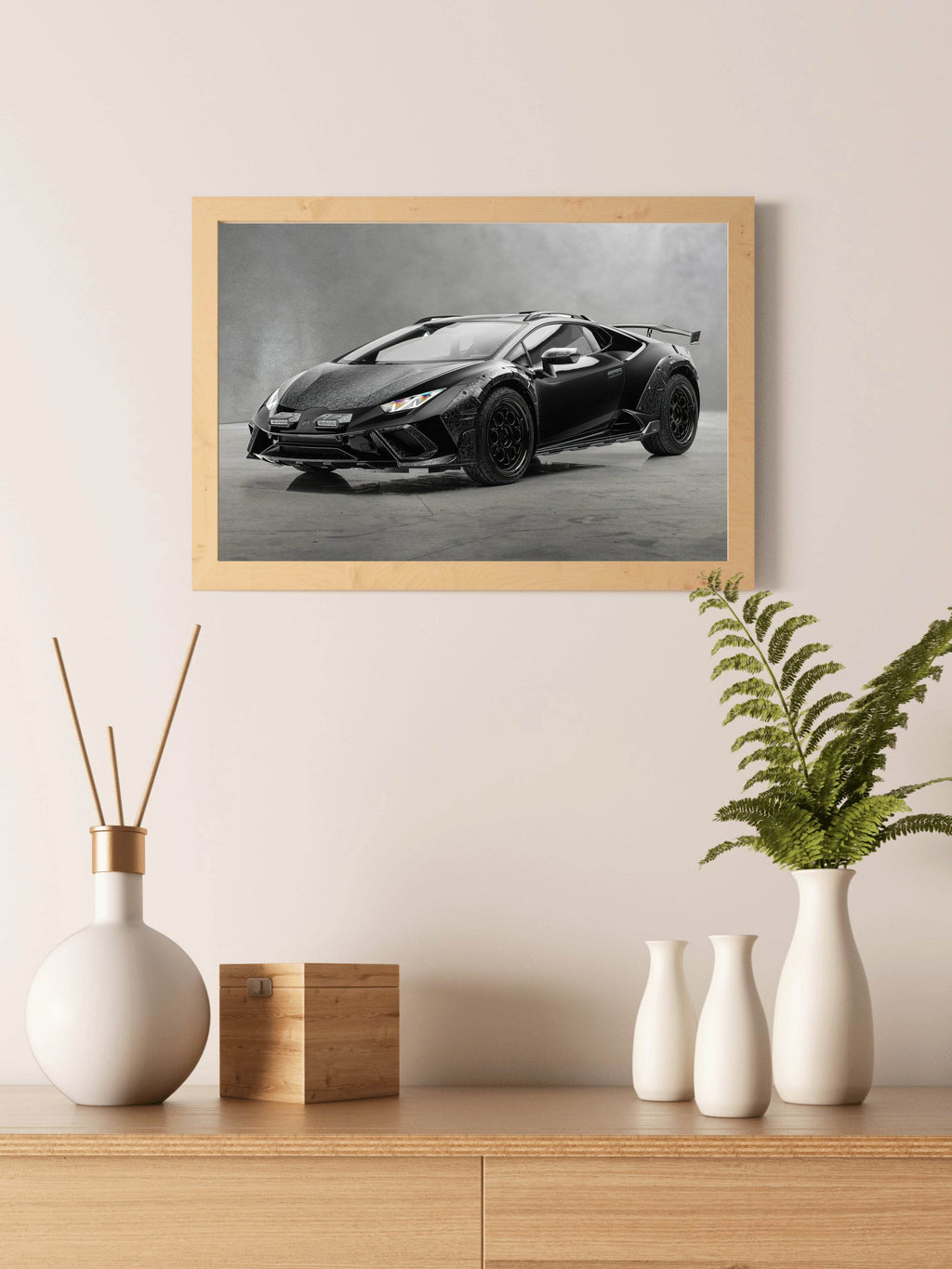 Lamborghini Huracan Black & White Wall Art - beink online art store