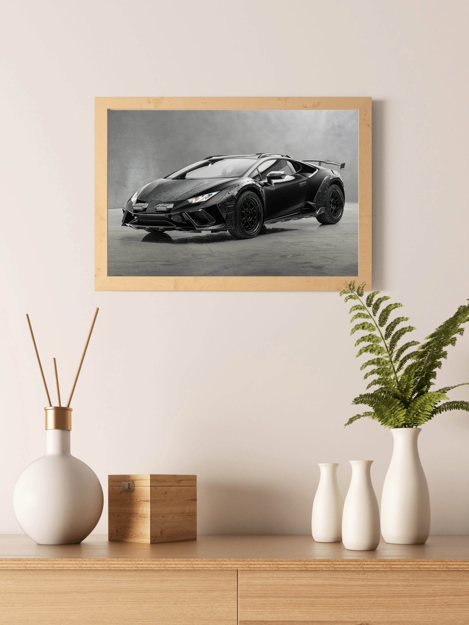 Lamborghini Huracan Black & White Wall Art - beink online art store