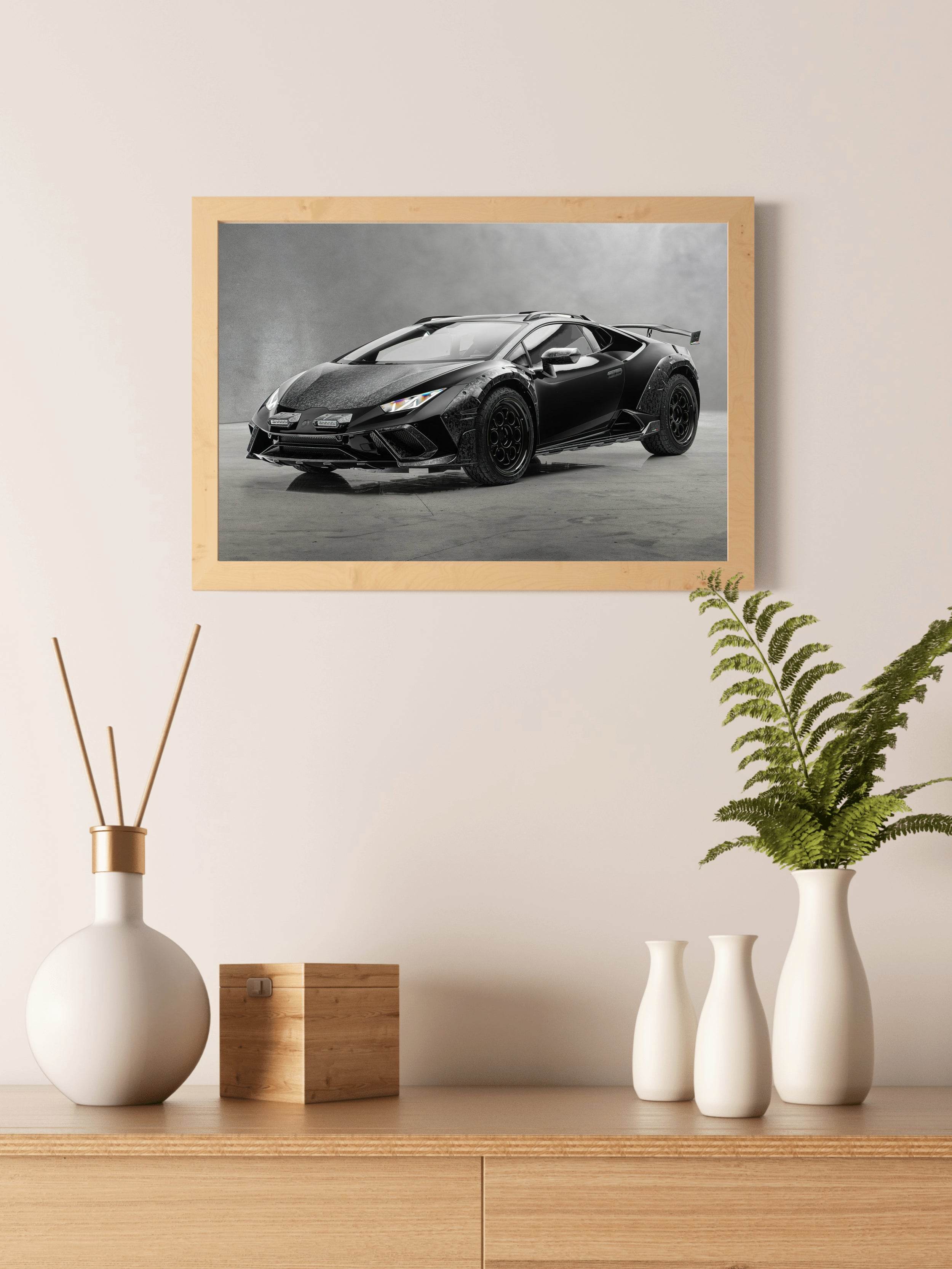 Lamborghini Huracan Black & White Wall Art - beink online art store