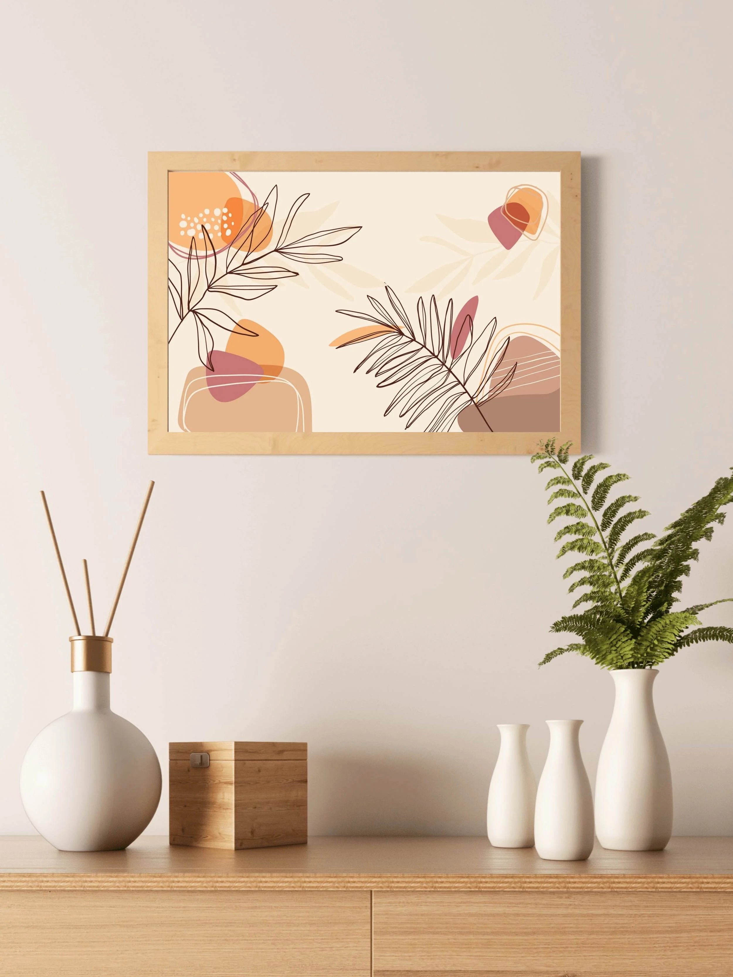 Large Needle Leaves Wall Art - beink online art store
