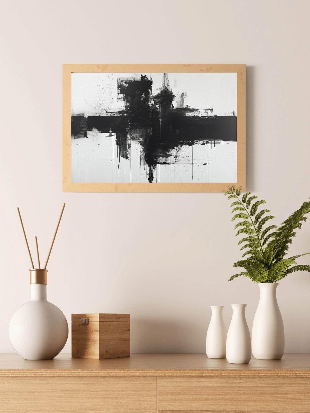 Chaotic Composition of Brush Strokes Wall Art - beink online art store