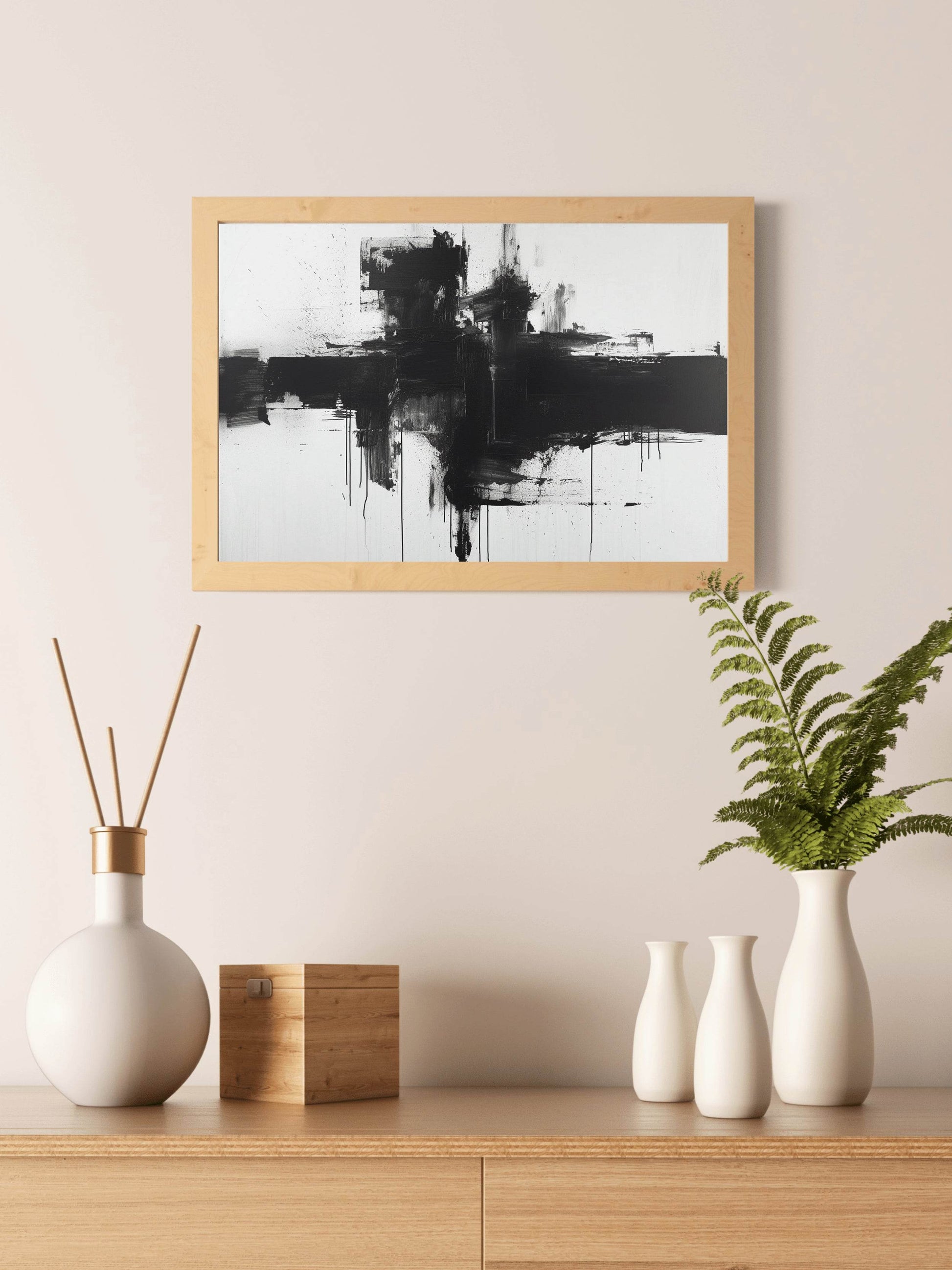 Chaotic Composition of Brush Strokes Wall Art - beink online art store
