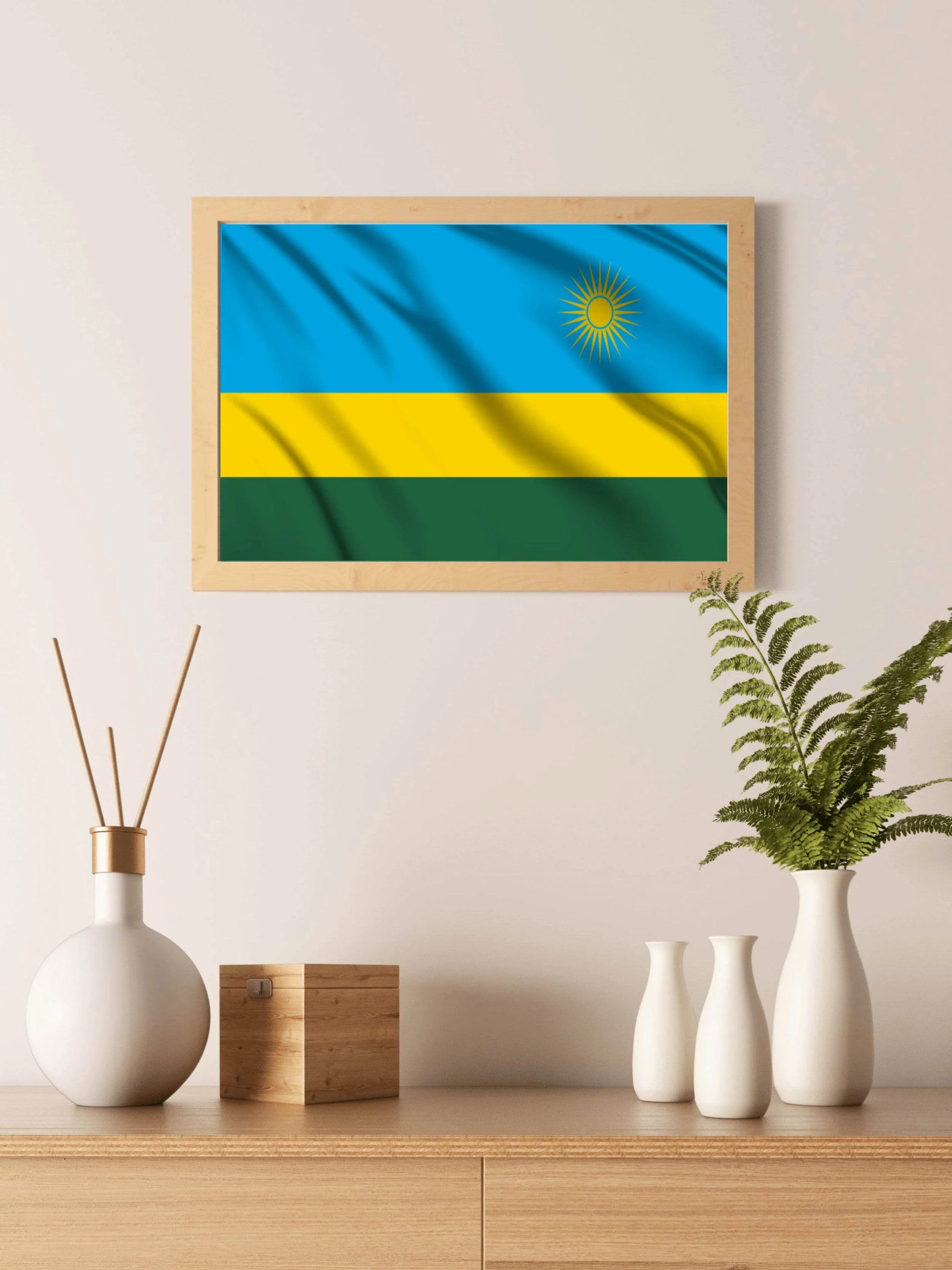 Rwanda National Flag Wall Art - beink online art store