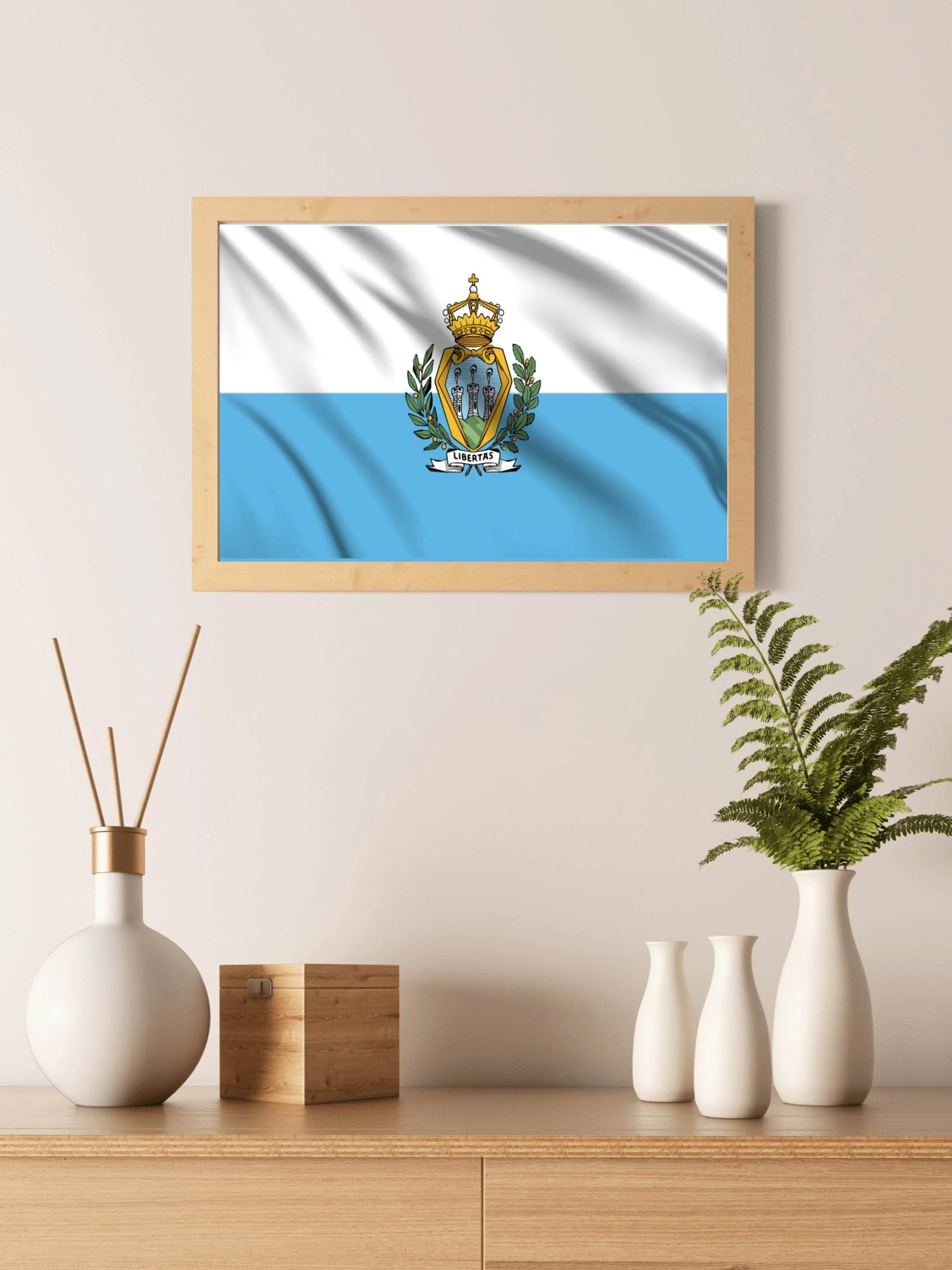 San Marino National Flag Wall Art - beink online art store