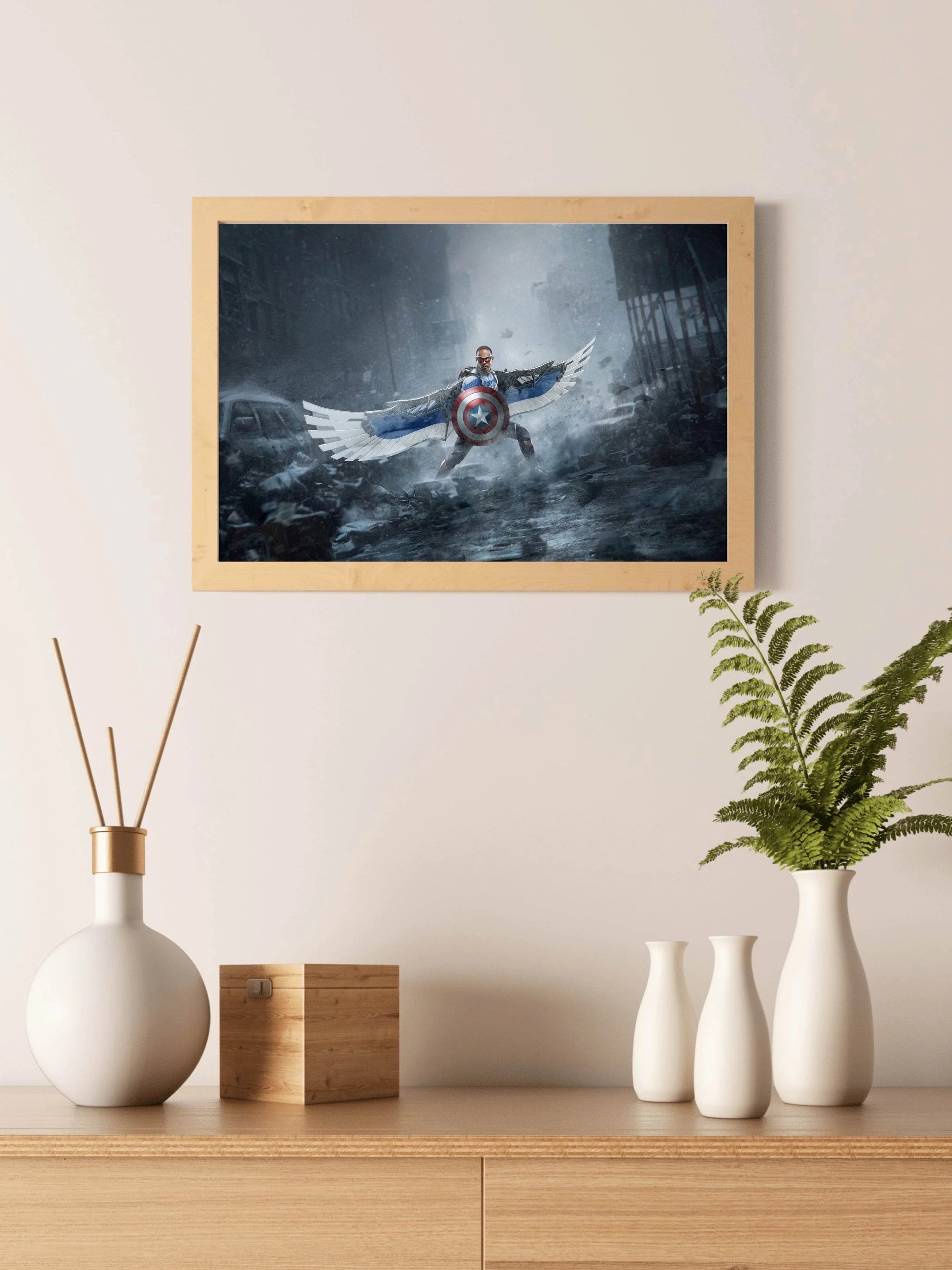 MARVEL Falcon with Captain America Shield Wall Art - beink online art store