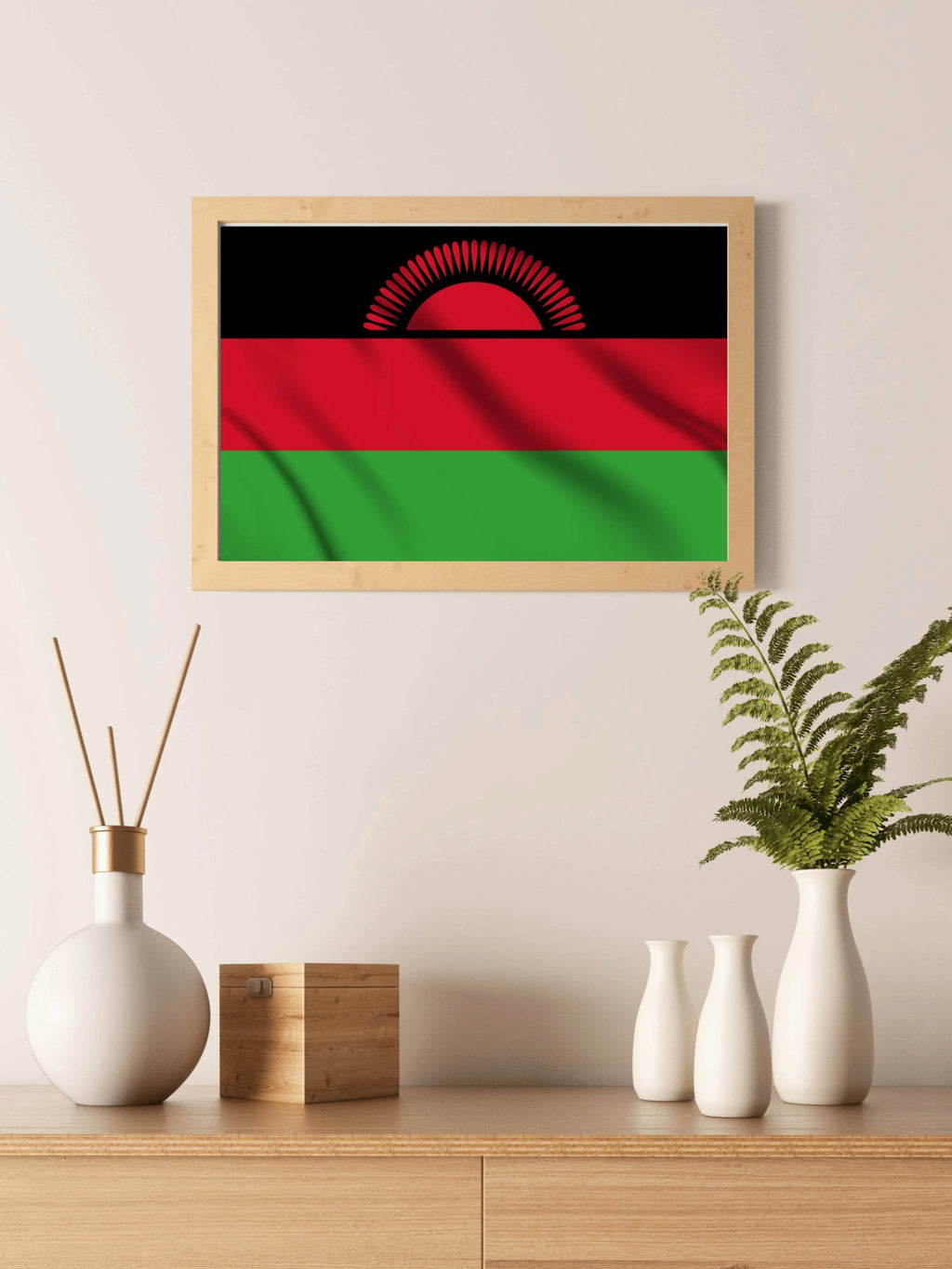 Malawi National Flag Wall Art - beink online art store