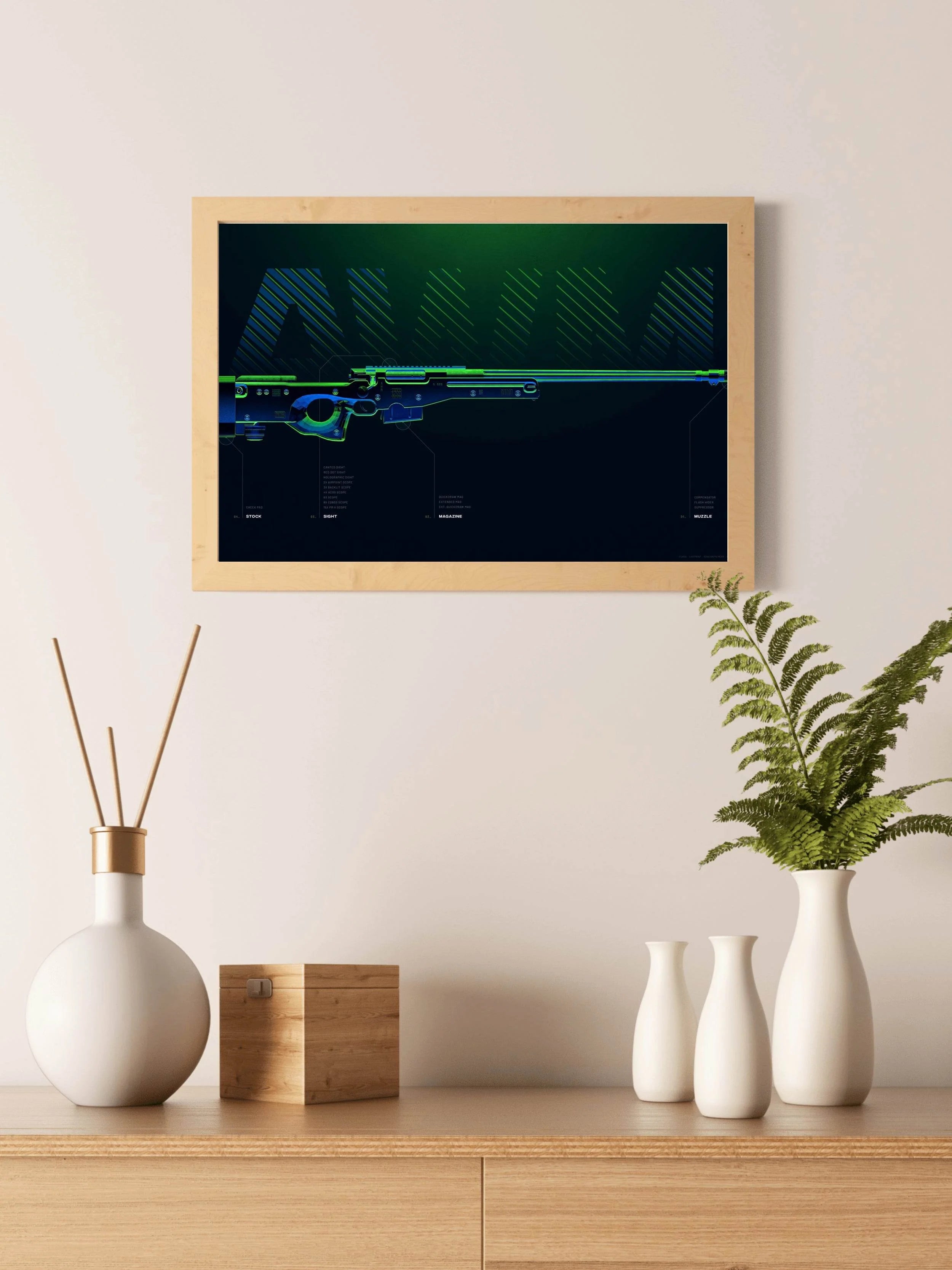 PUBG Custom Weapon Gaming Wall Art - beink online art store