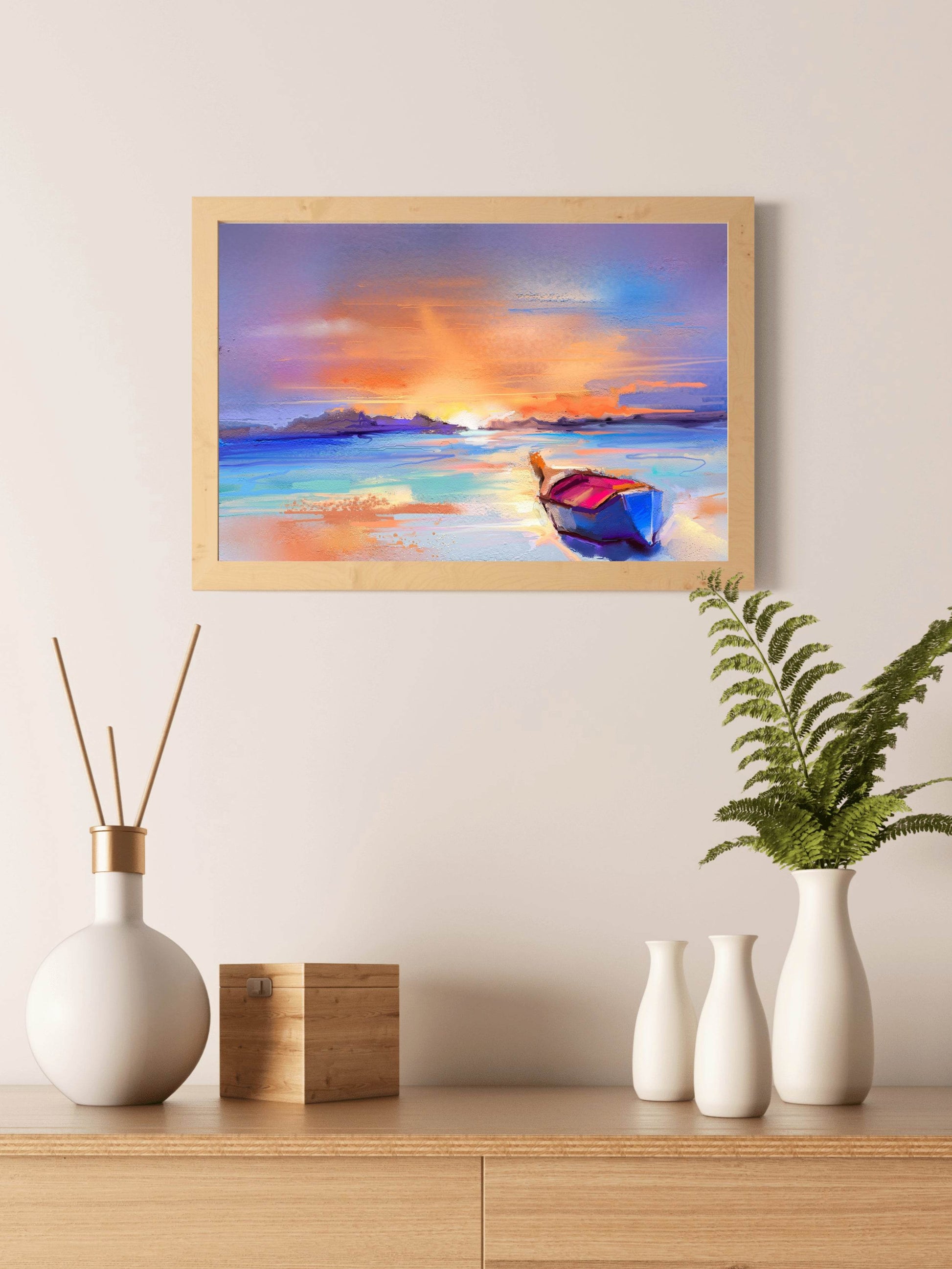 Wooden Boat On The Beach Wall Art - beink online art store