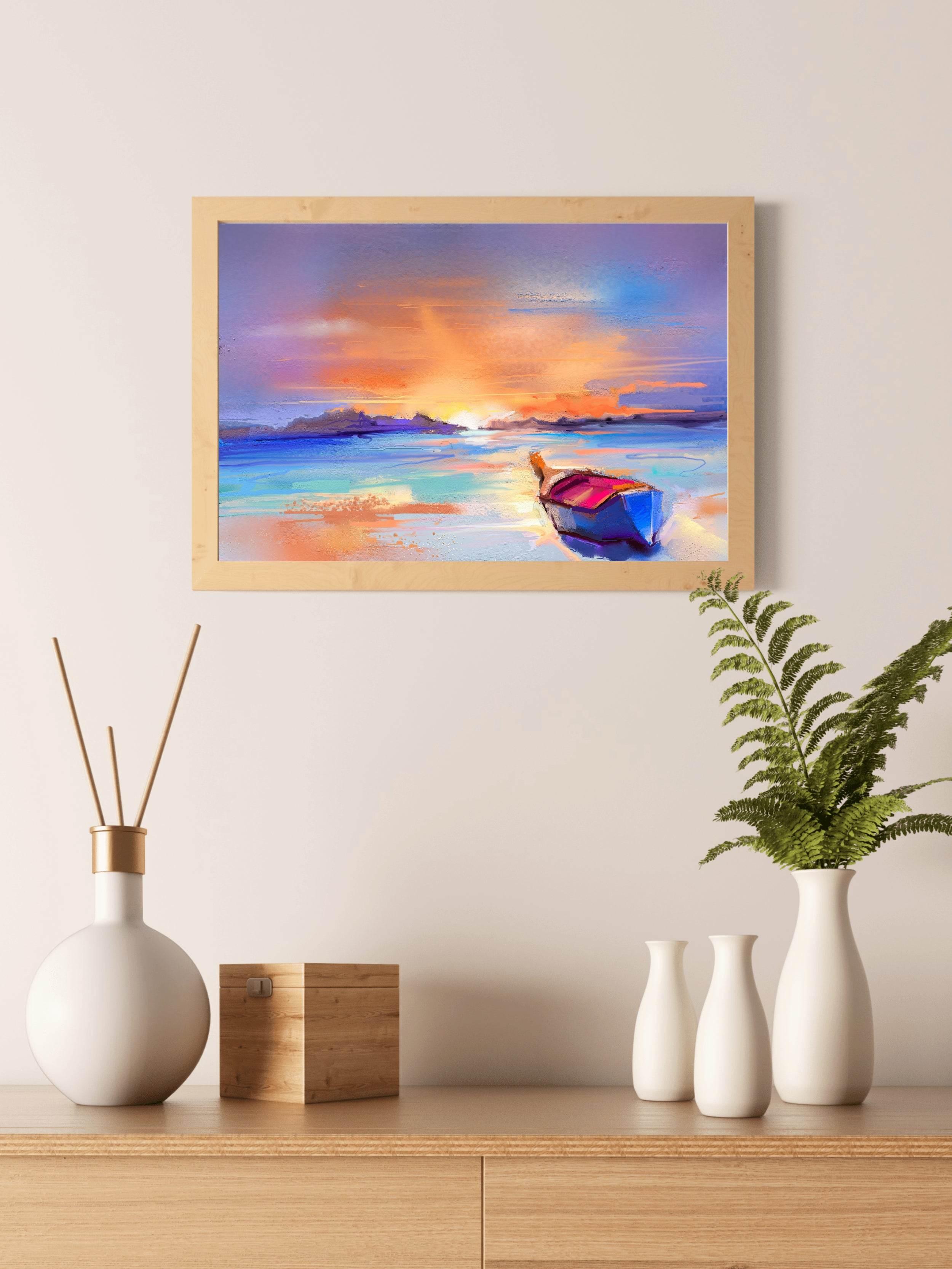 Wooden Boat On The Beach Wall Art - beink online art store