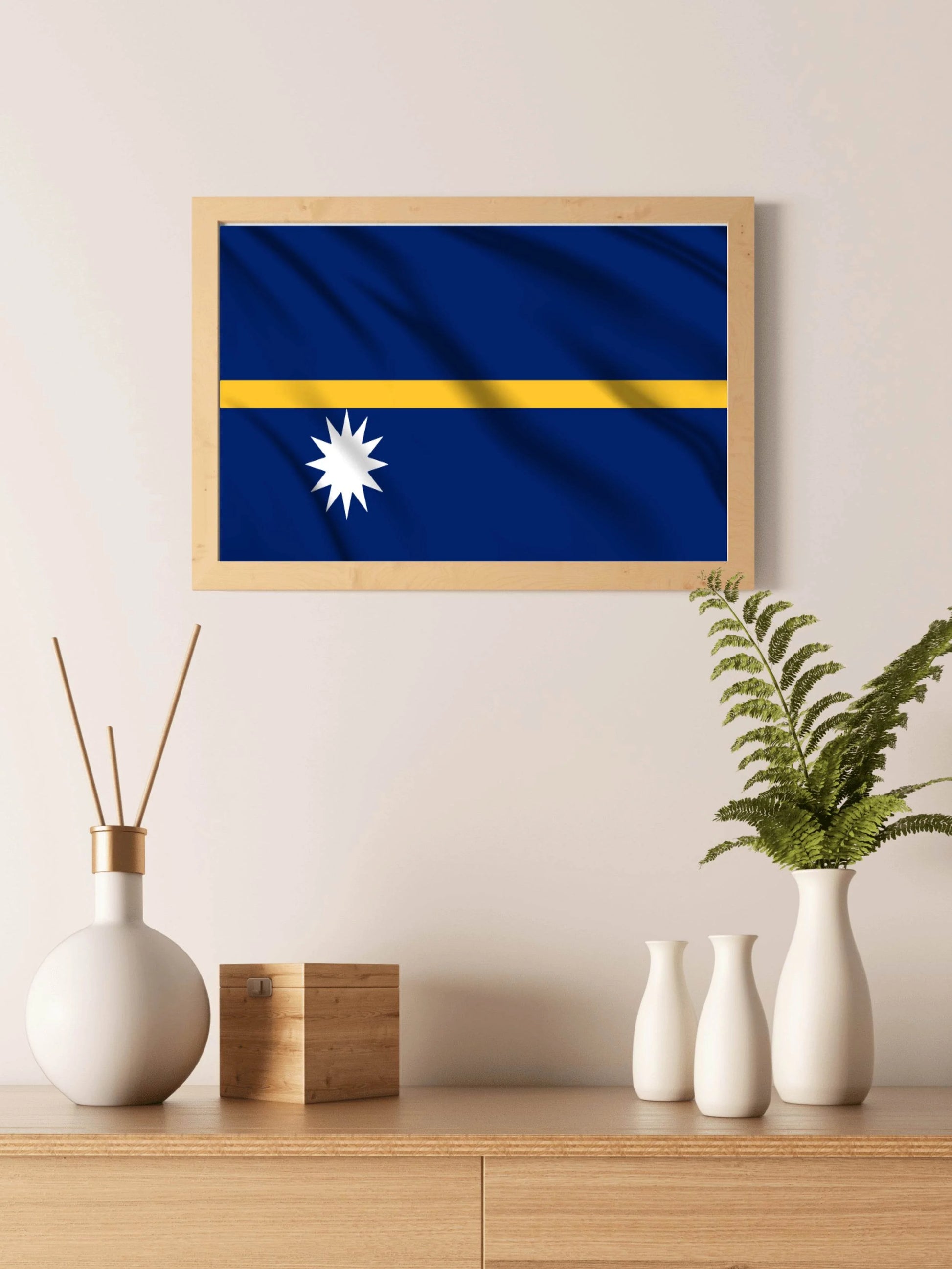 Nauru National Flag Wall Art - beink online art store
