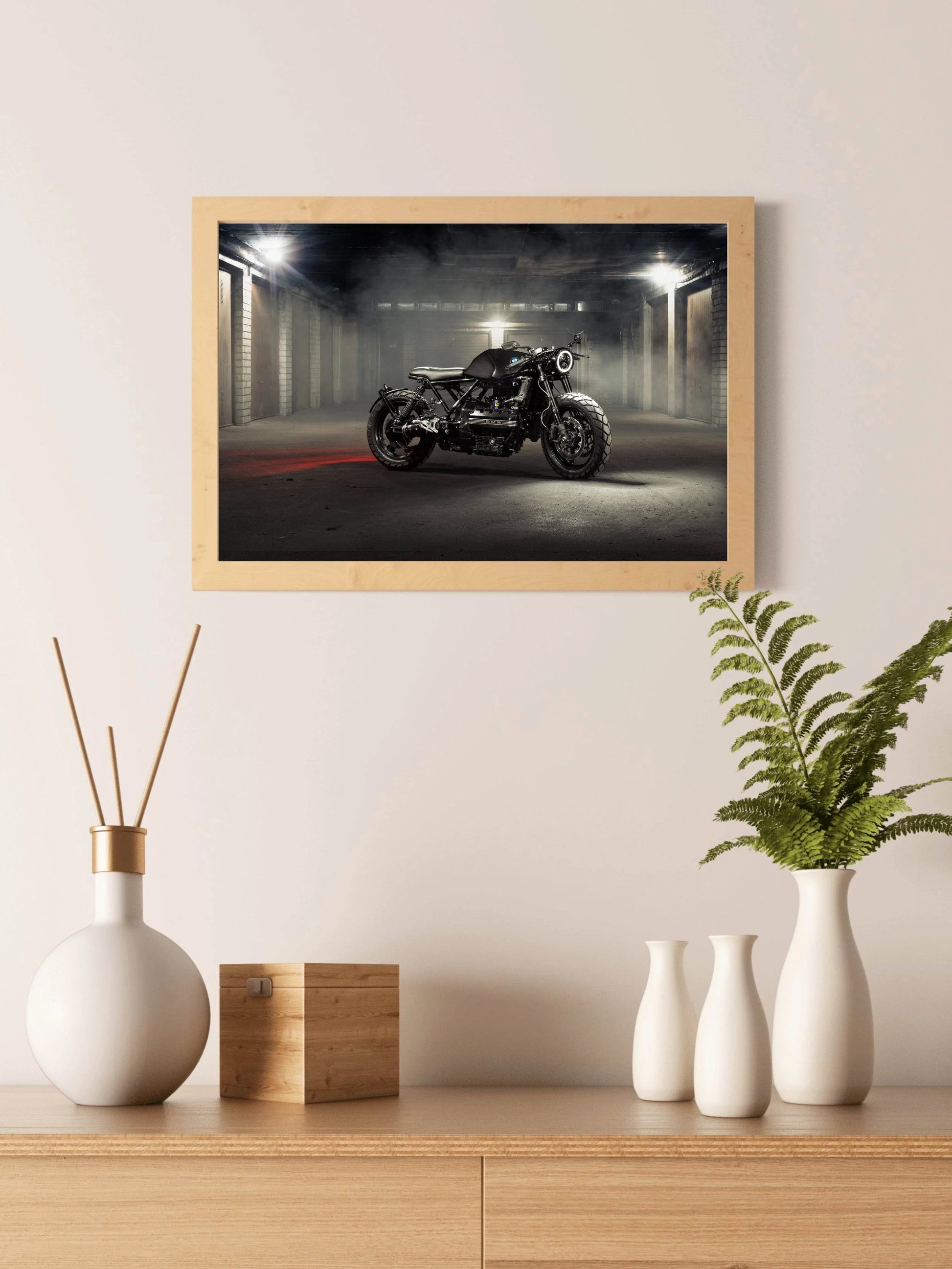 BMW Cafe Racer Black & White Wall Art - beink online art store