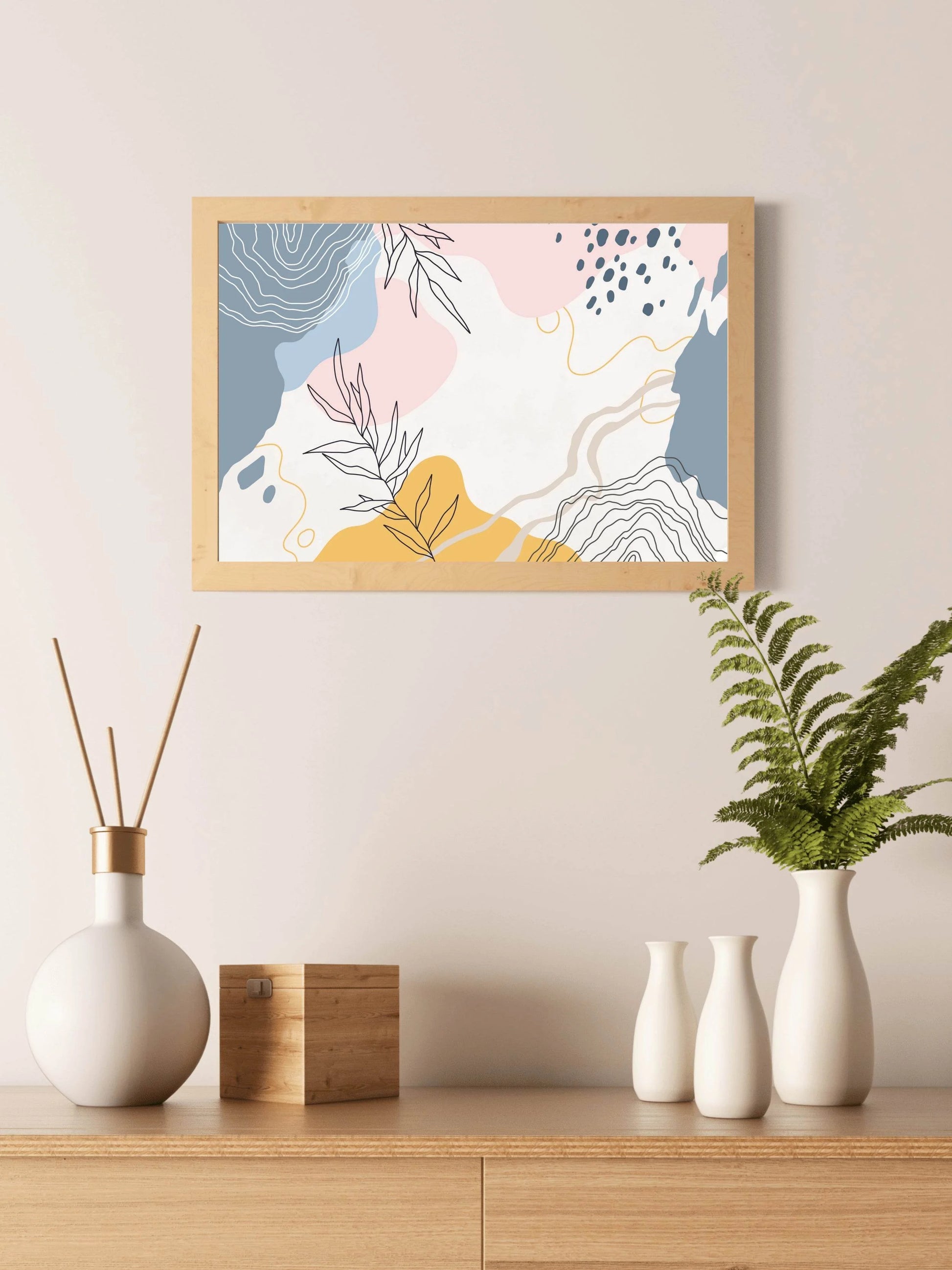 Wisteria Frutescens Flower With Colored Background Wall Art - beink online art store