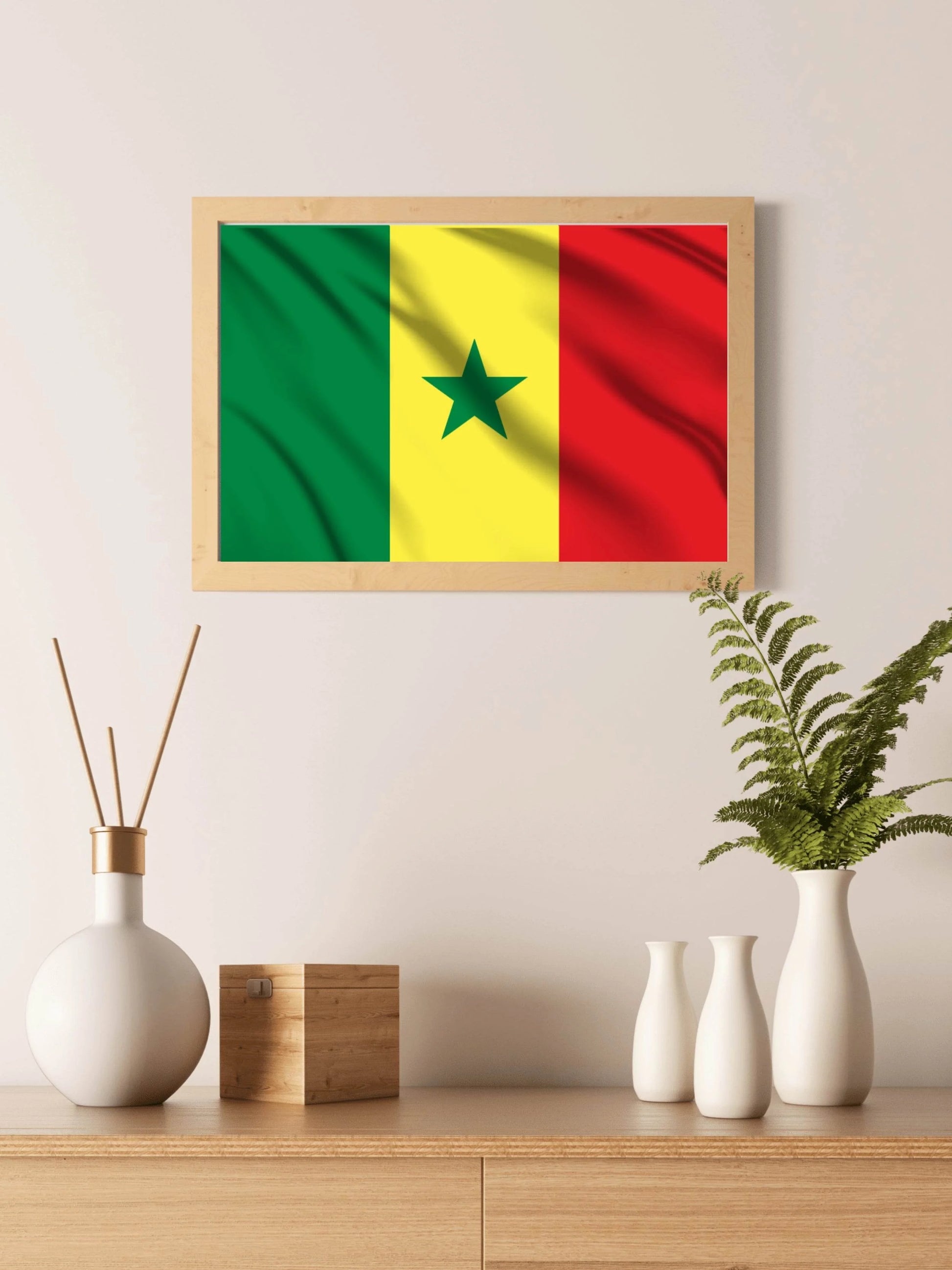 Senegal National Flag Wall Art - beink online art store