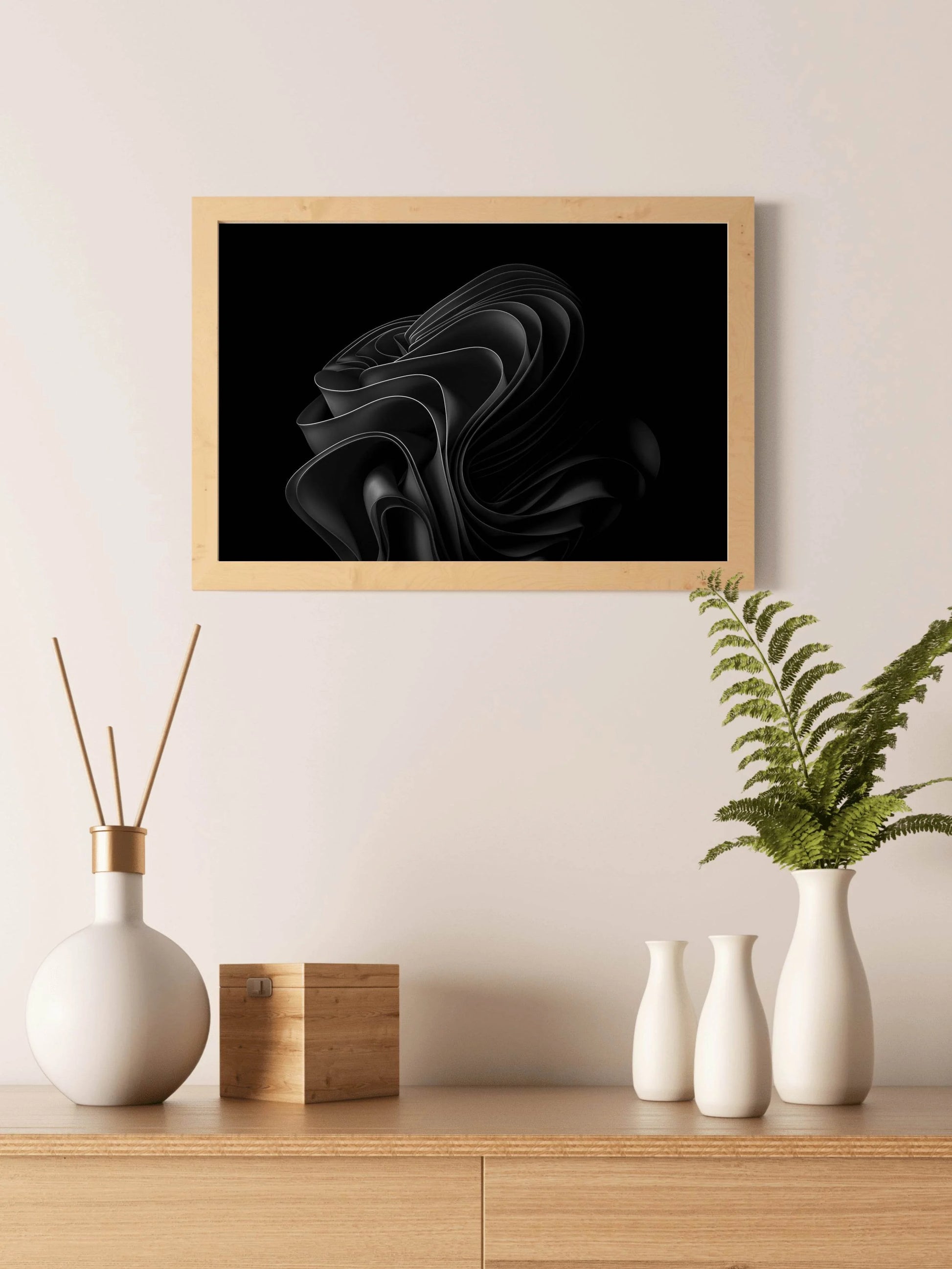 Black Lotus Black & White Wall Art - beink online art store