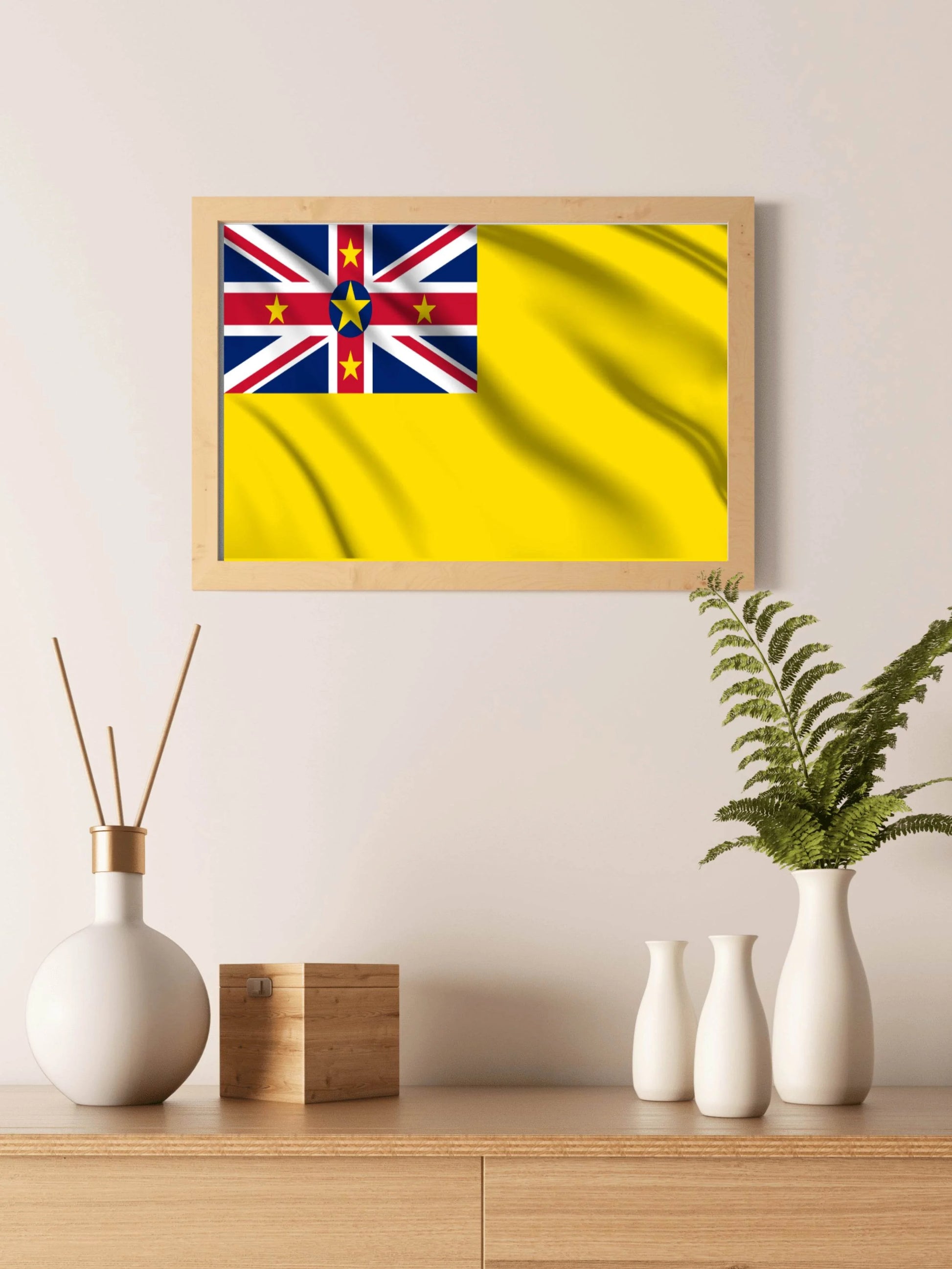Niue National Flag Wall Art - beink online art store