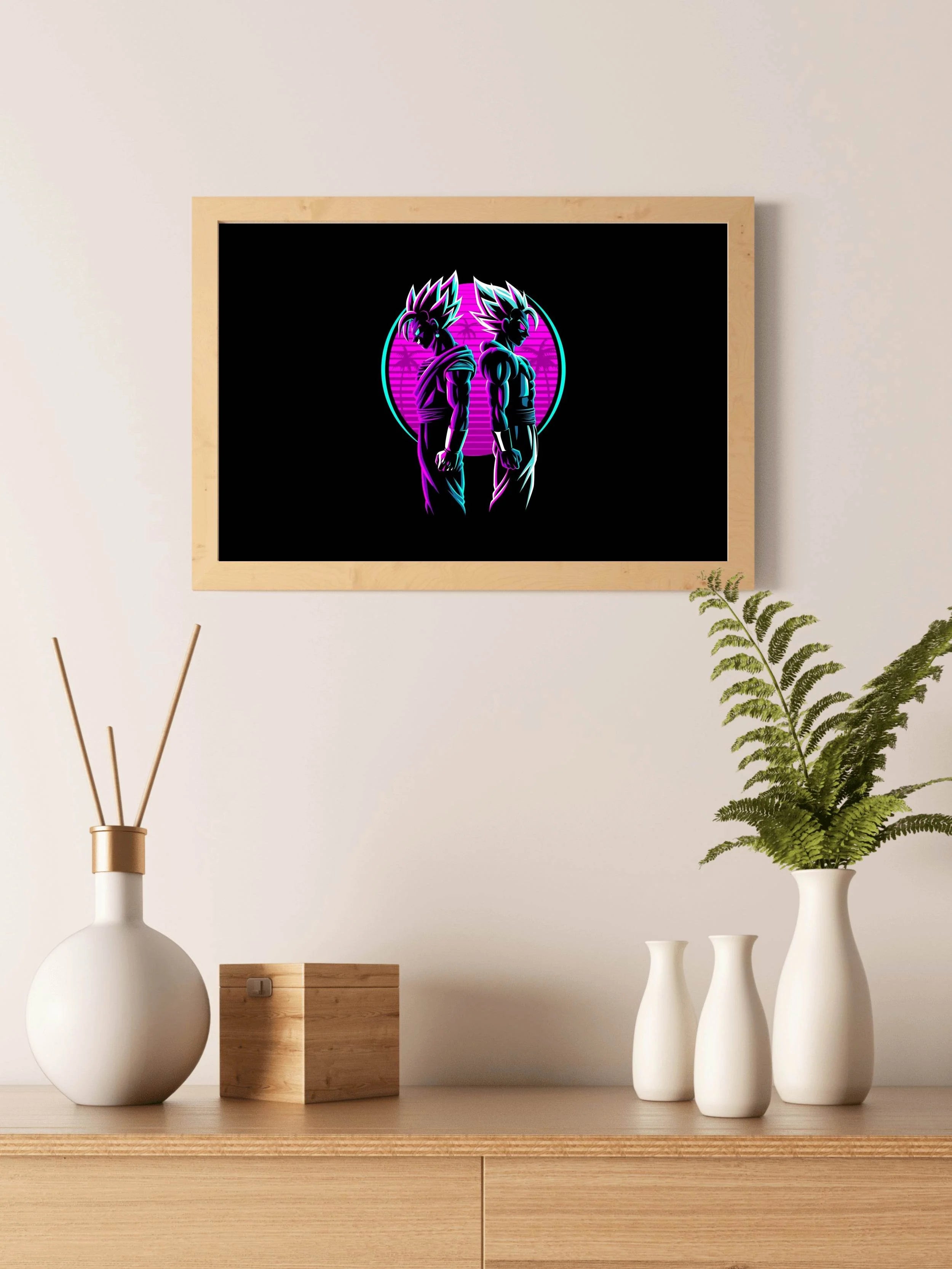 Neon Dragon Ball Z Anime Wall Art - beink online art store