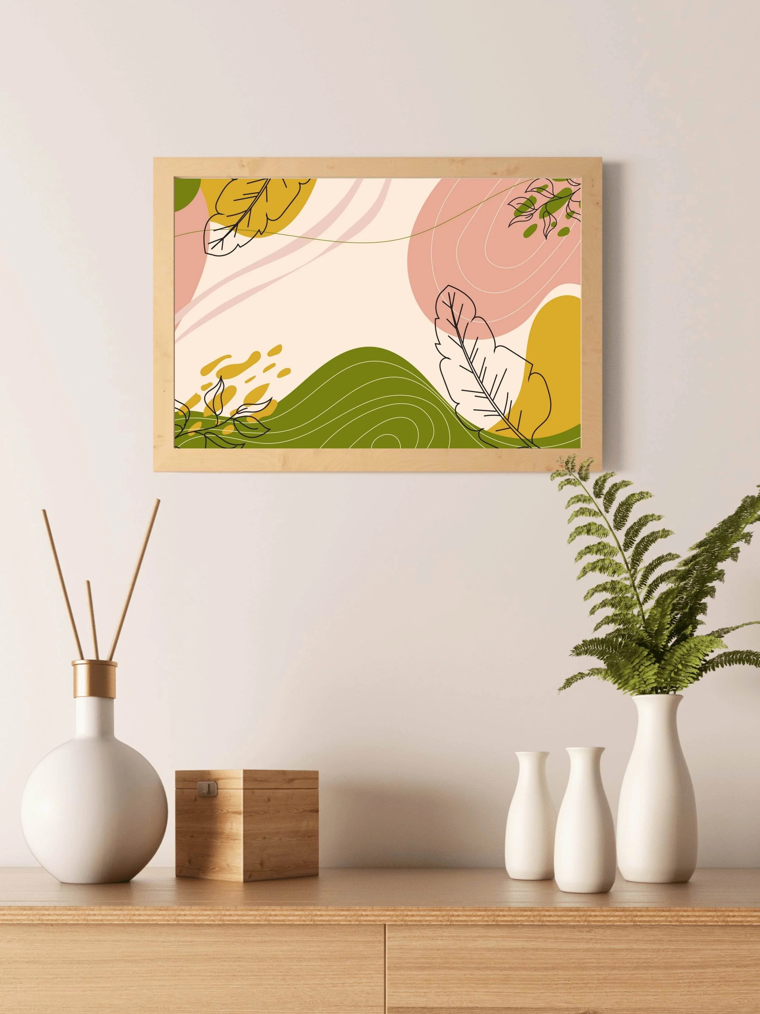 Different linear leaves Wall Art - beink online art store