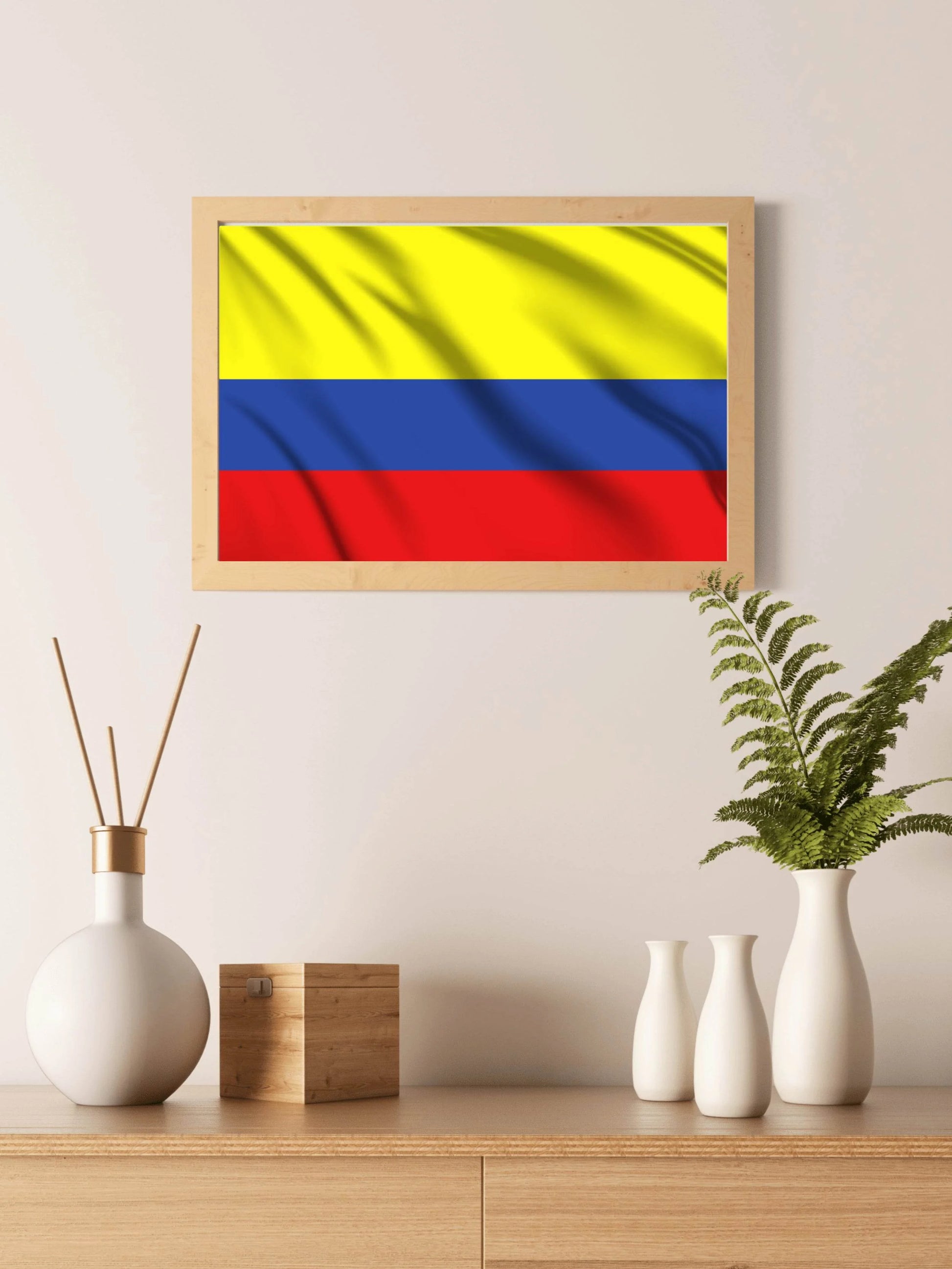 Colombia National Flag Wall Art - beink online art store