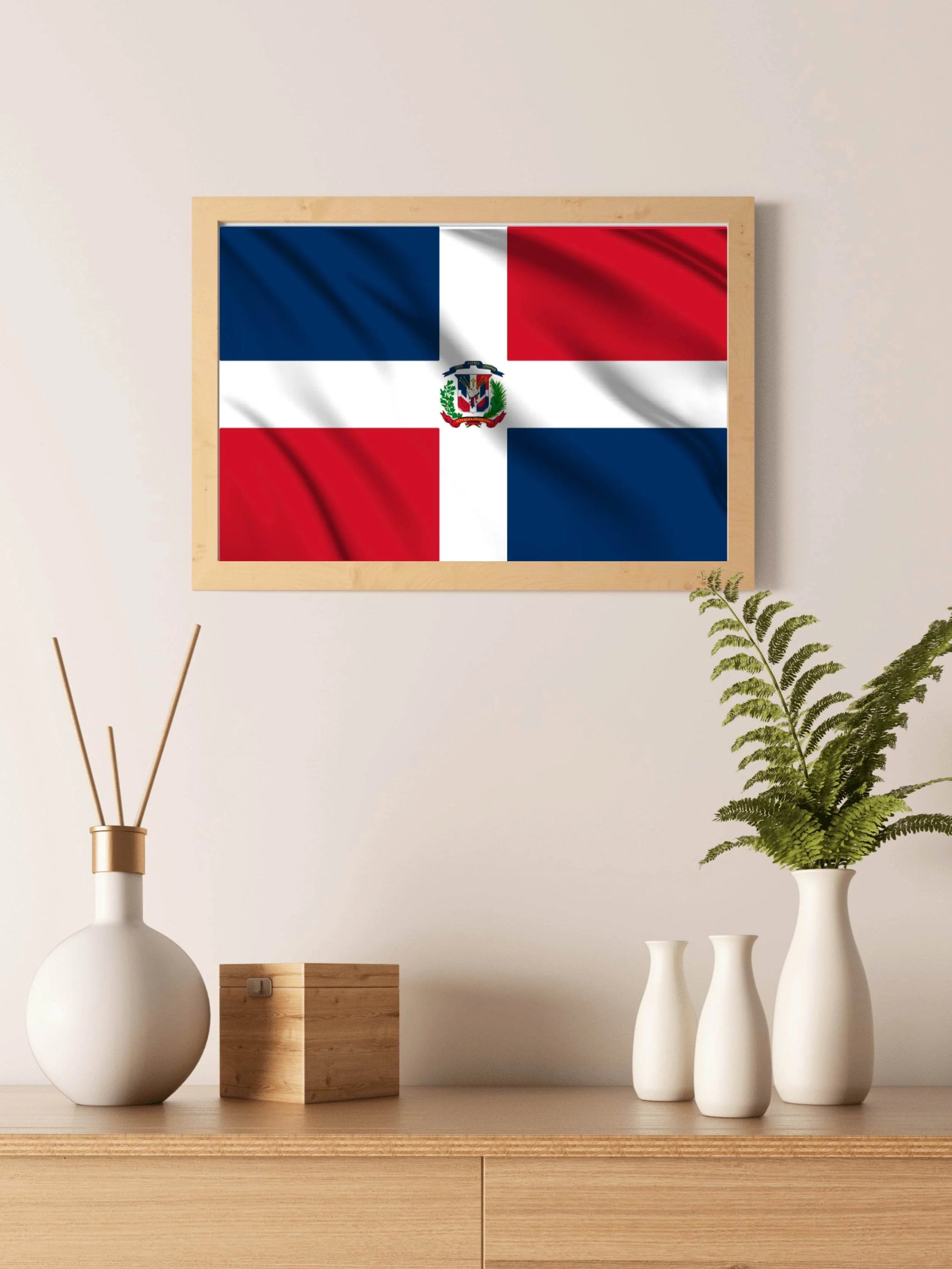 Dominican Republic National Flag Wall Art - beink online art store
