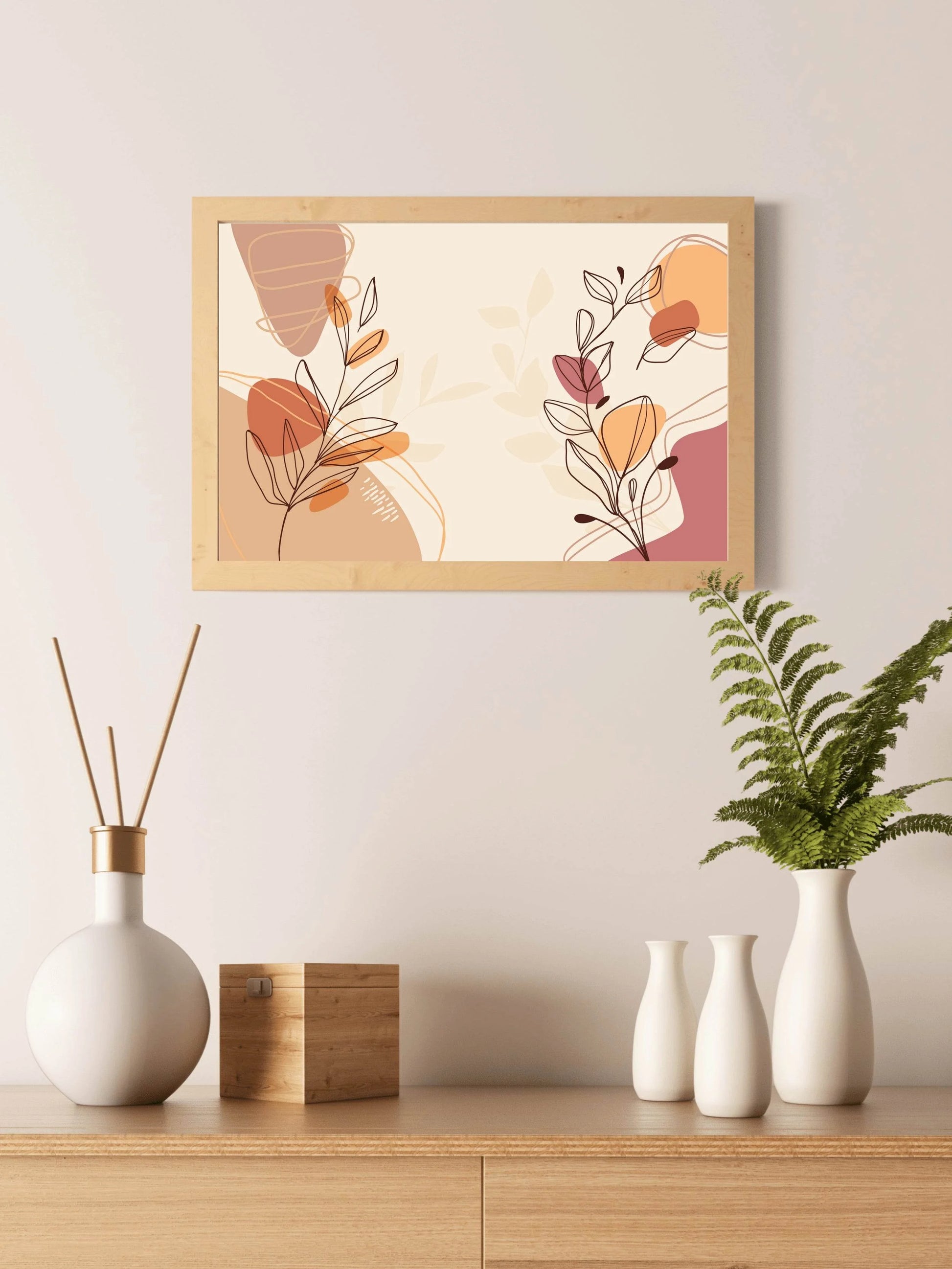 Bean Hyacinth Flower Branch Wall Art - beink online art store