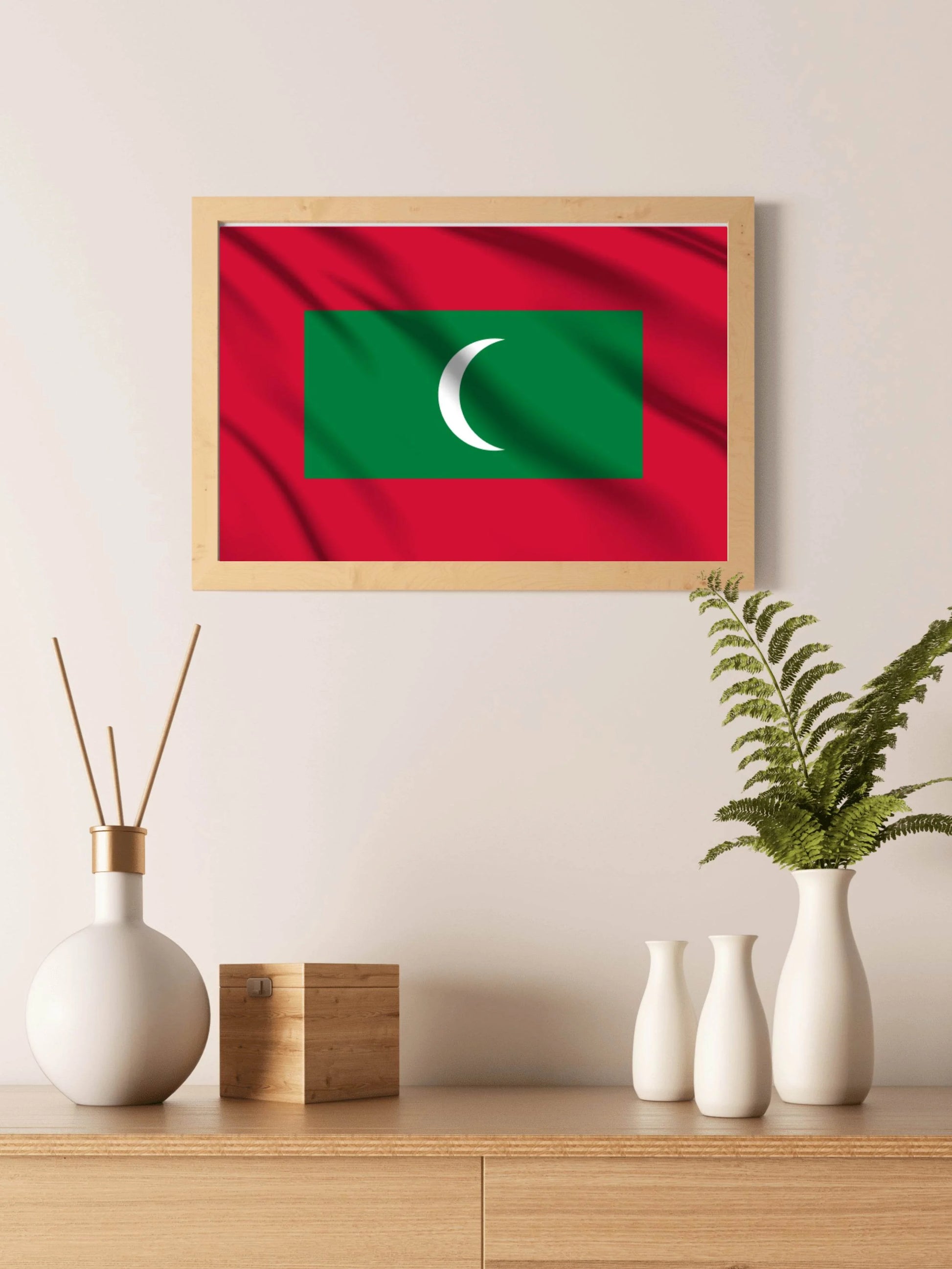 Maldives National Flag Wall Art - beink online art store