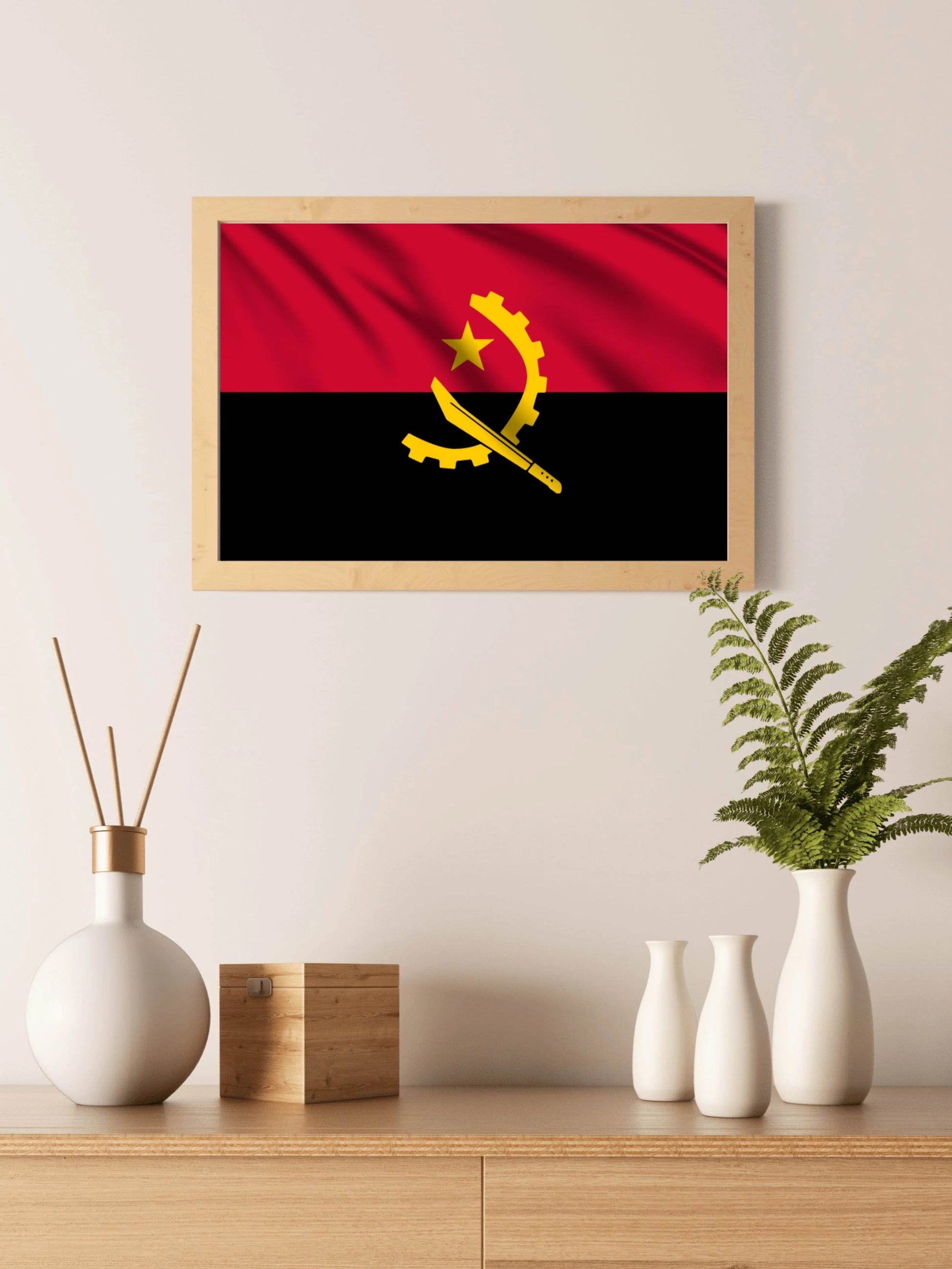 Angola National Flag Wall Art - beink online art store