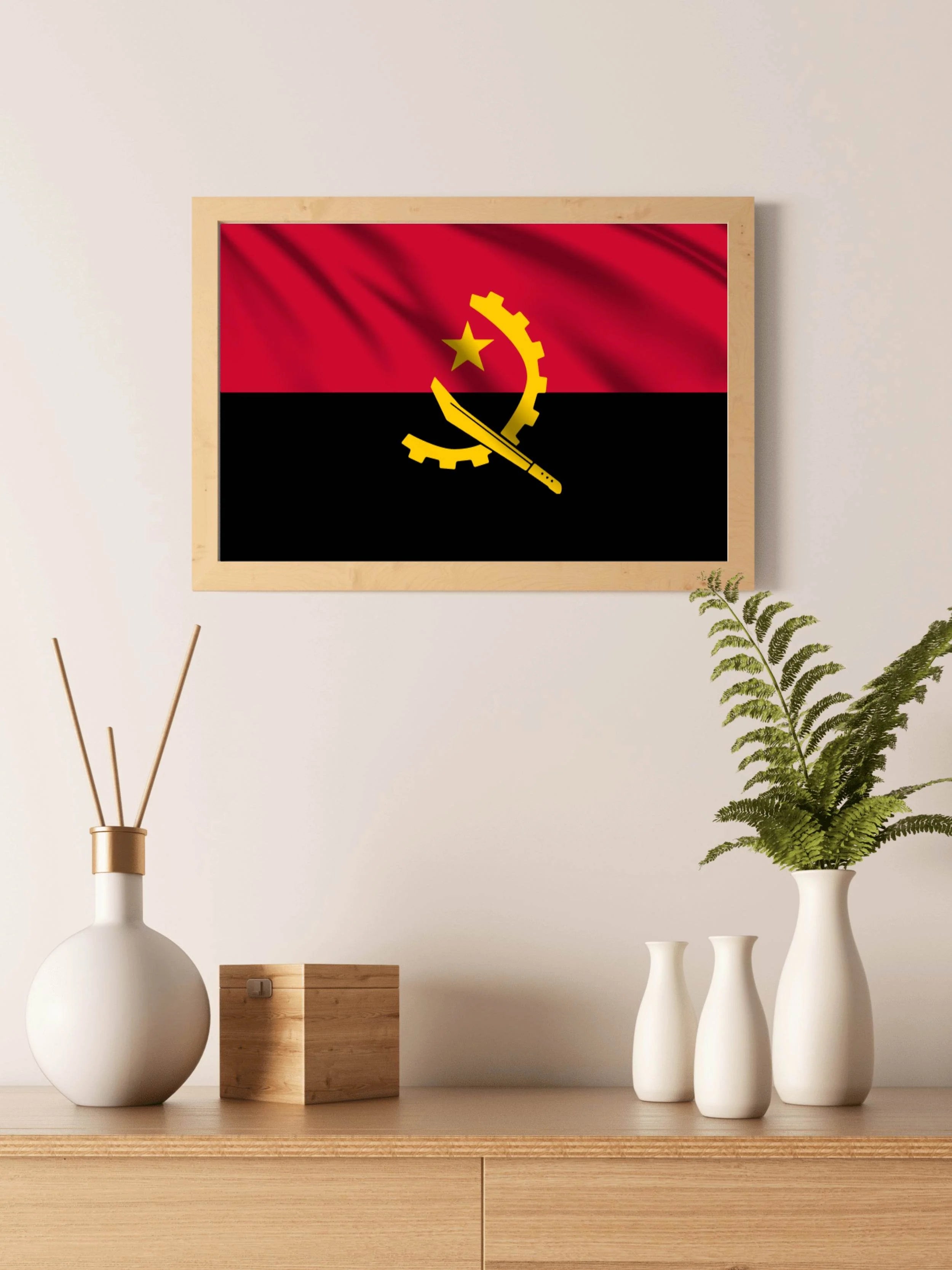 Angola National Flag Wall Art - beink online art store