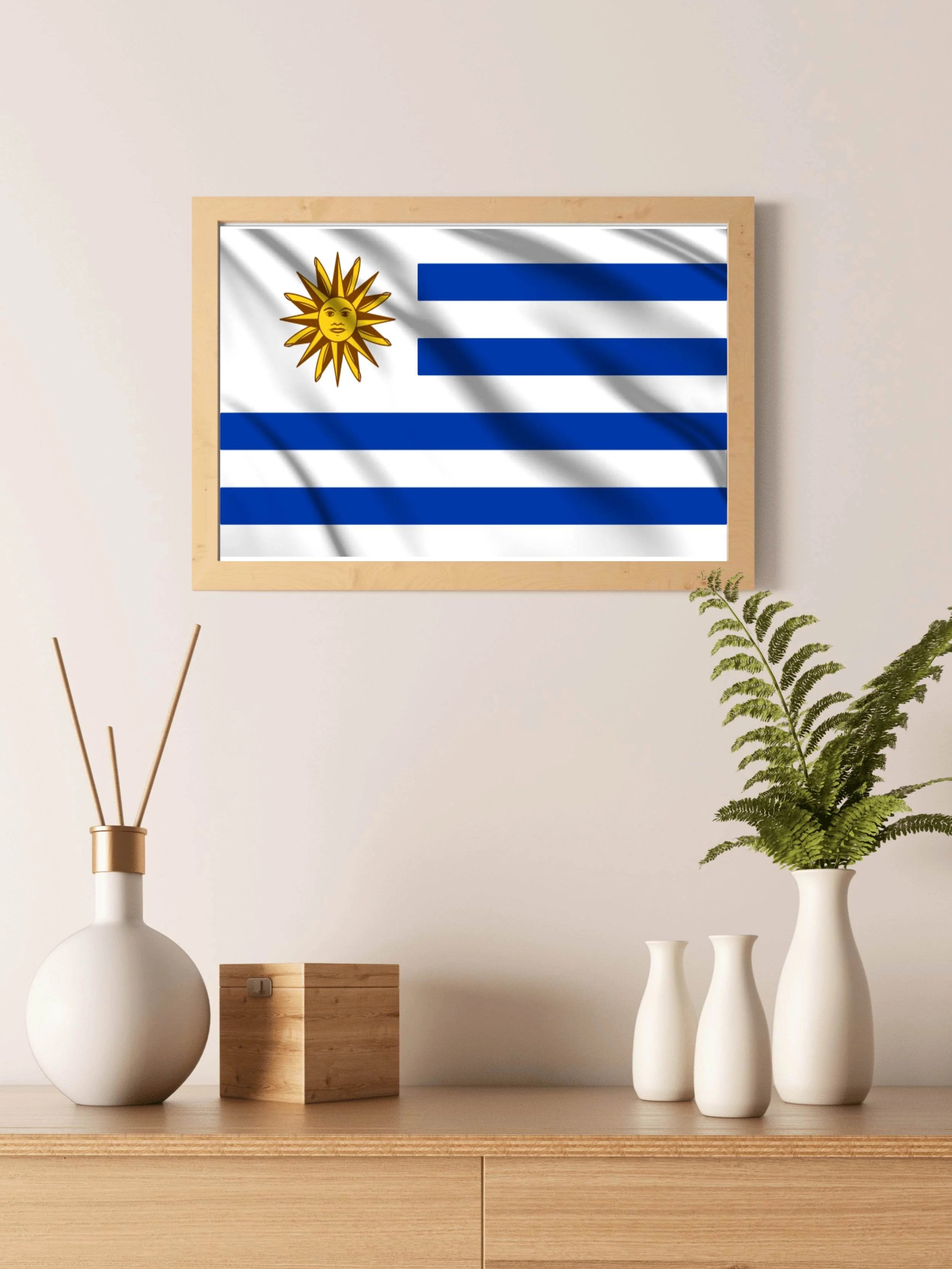 Uruguay National Flag Wall Art - beink online art store