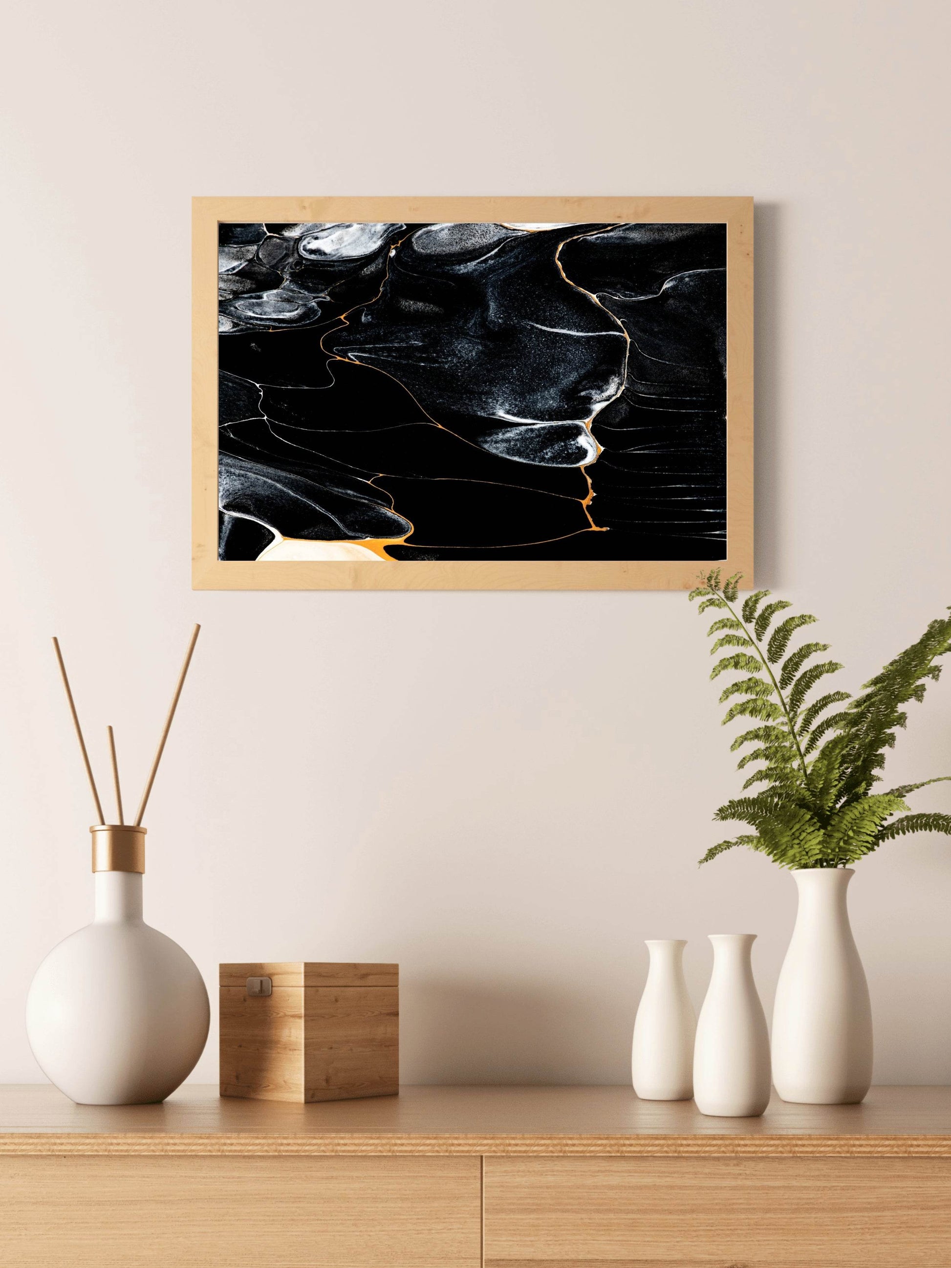 Black Granite Abstract Wall Art - beink online art store