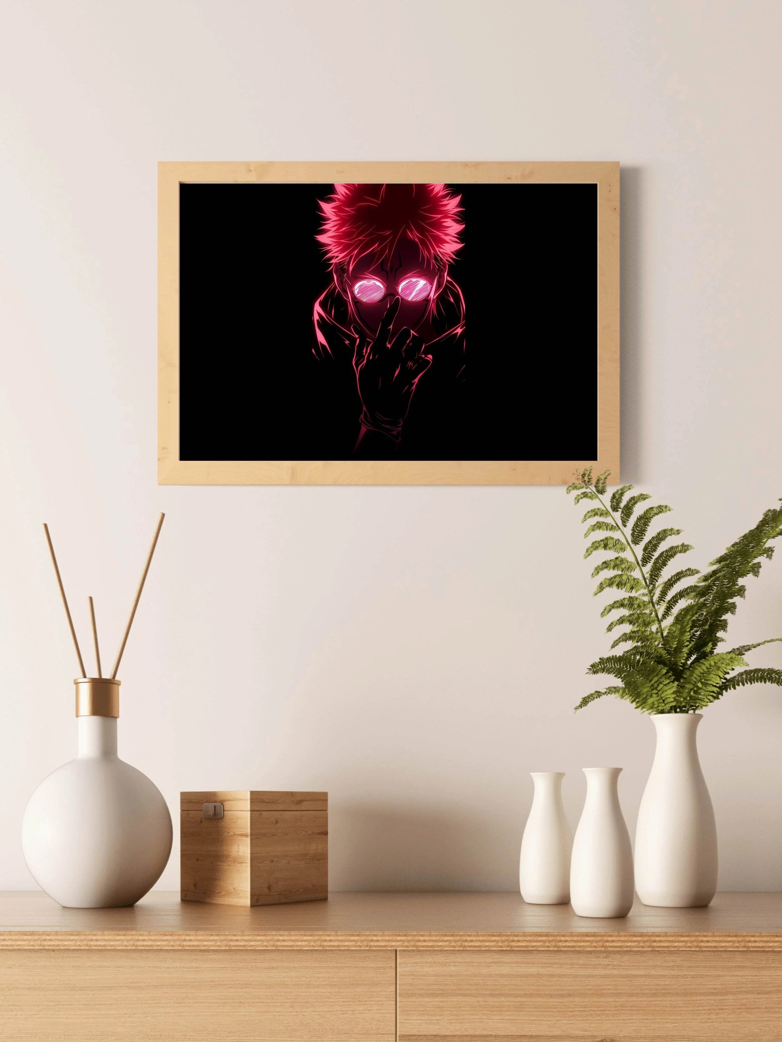 Neon Dope Sukuna Anime Wall Art - beink online art store