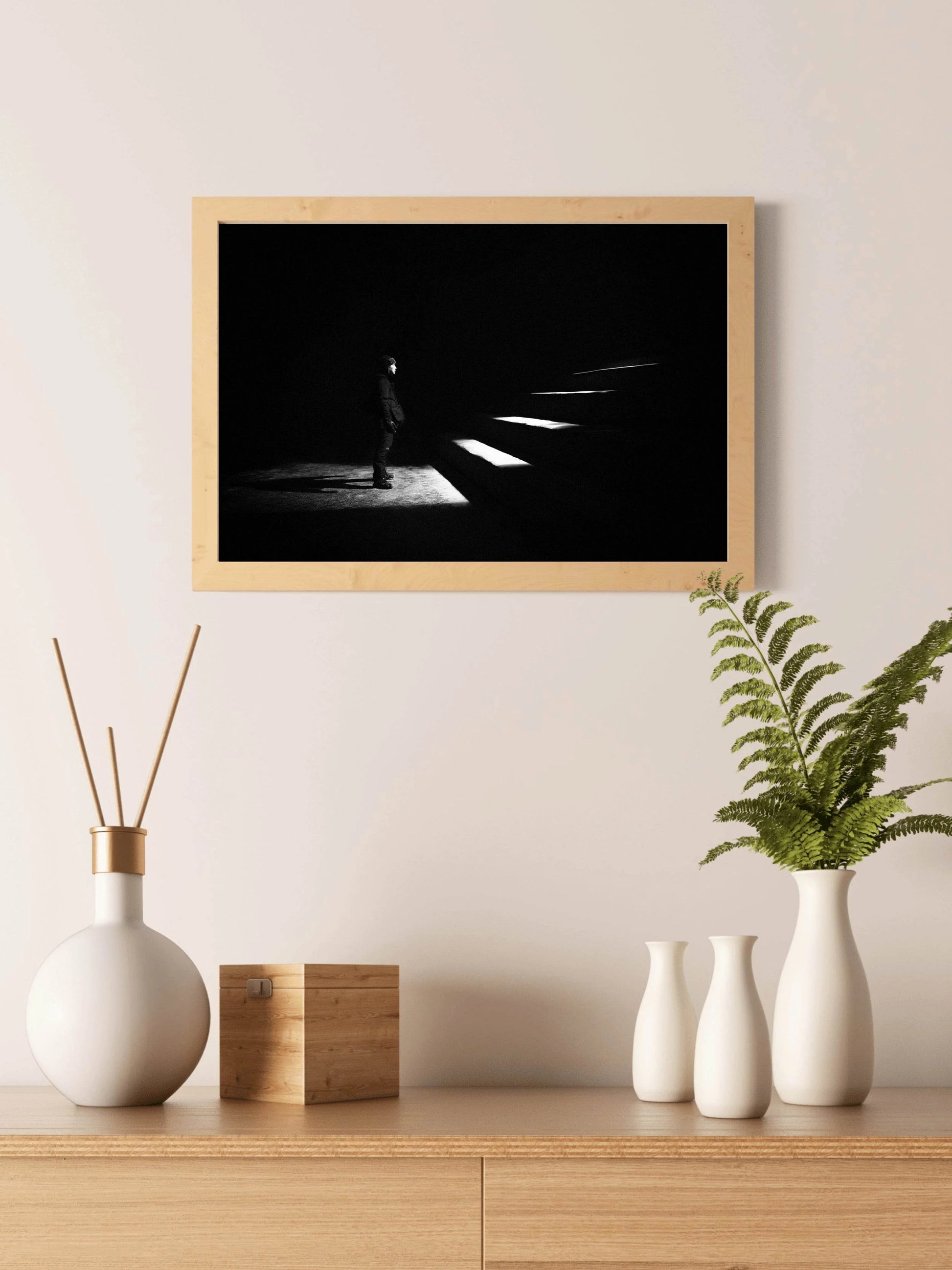 Alone Man Black & White Wall Art - beink online art store