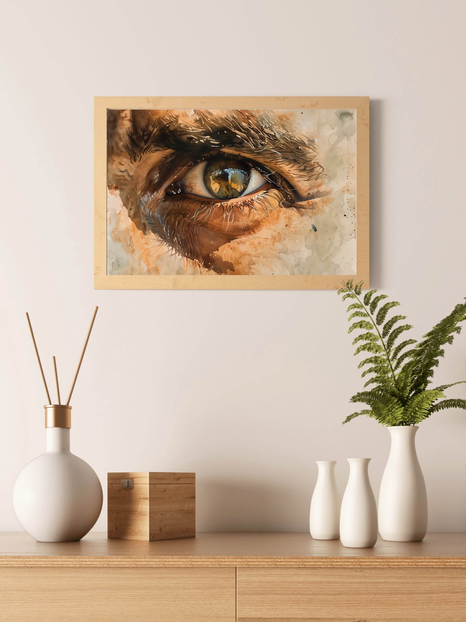 Watercolor Men Eye Painting Digital Art - beink online art store