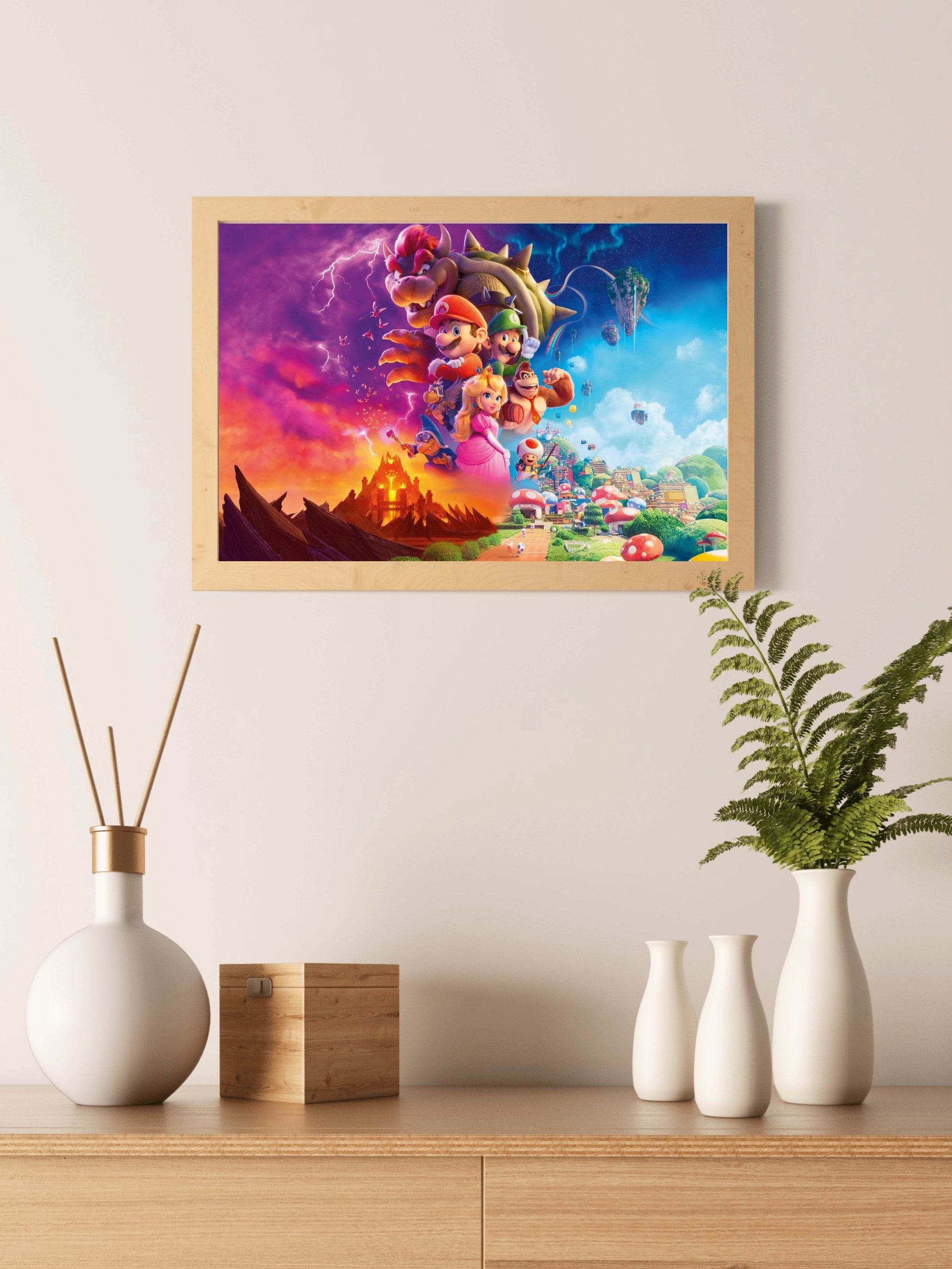 Super Mario Movie and The Mushroom Kingdom Wall Art - beink online art store