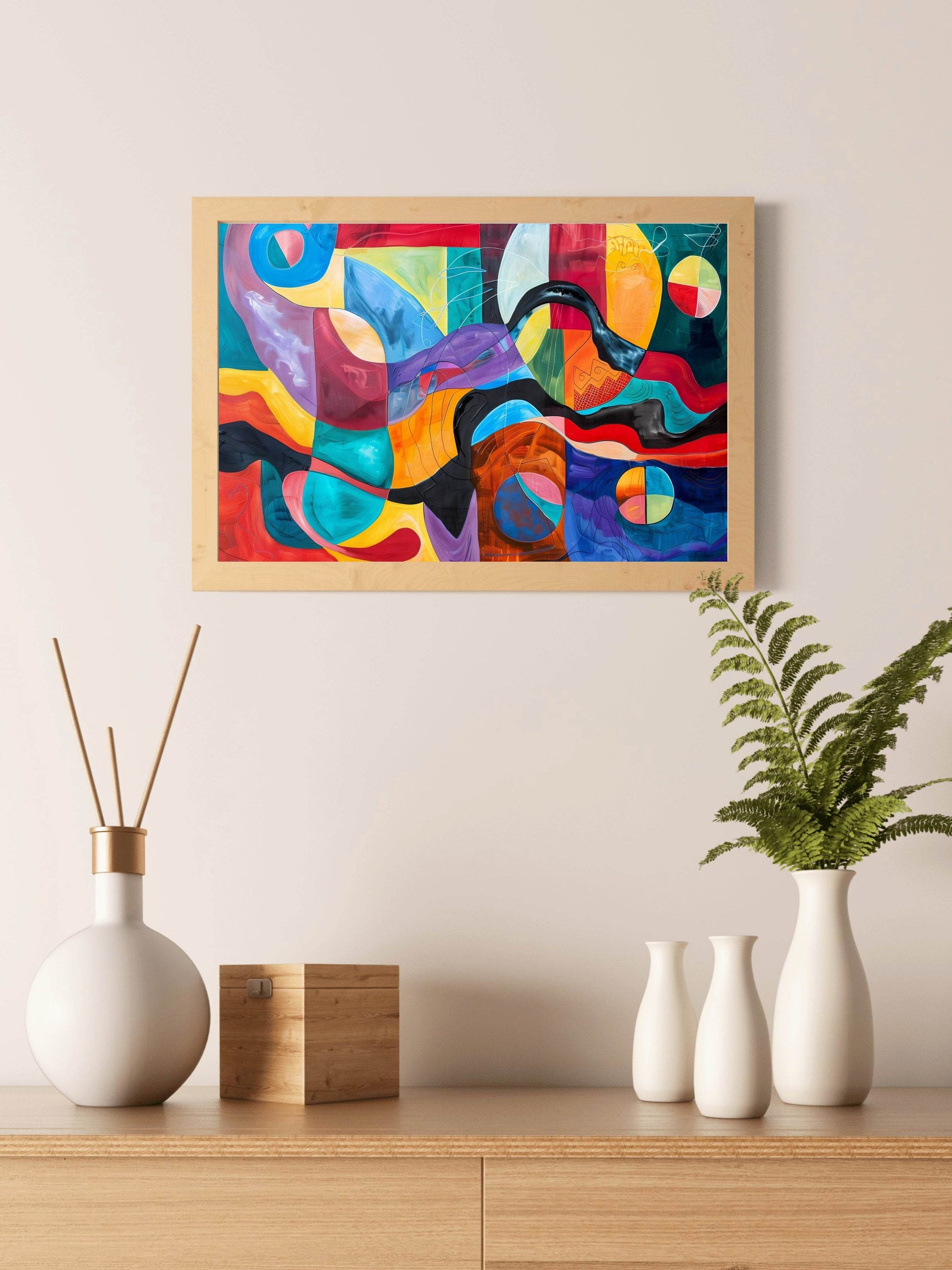 Geometric Shapes And Lines Painting Wall Art - beink online art store