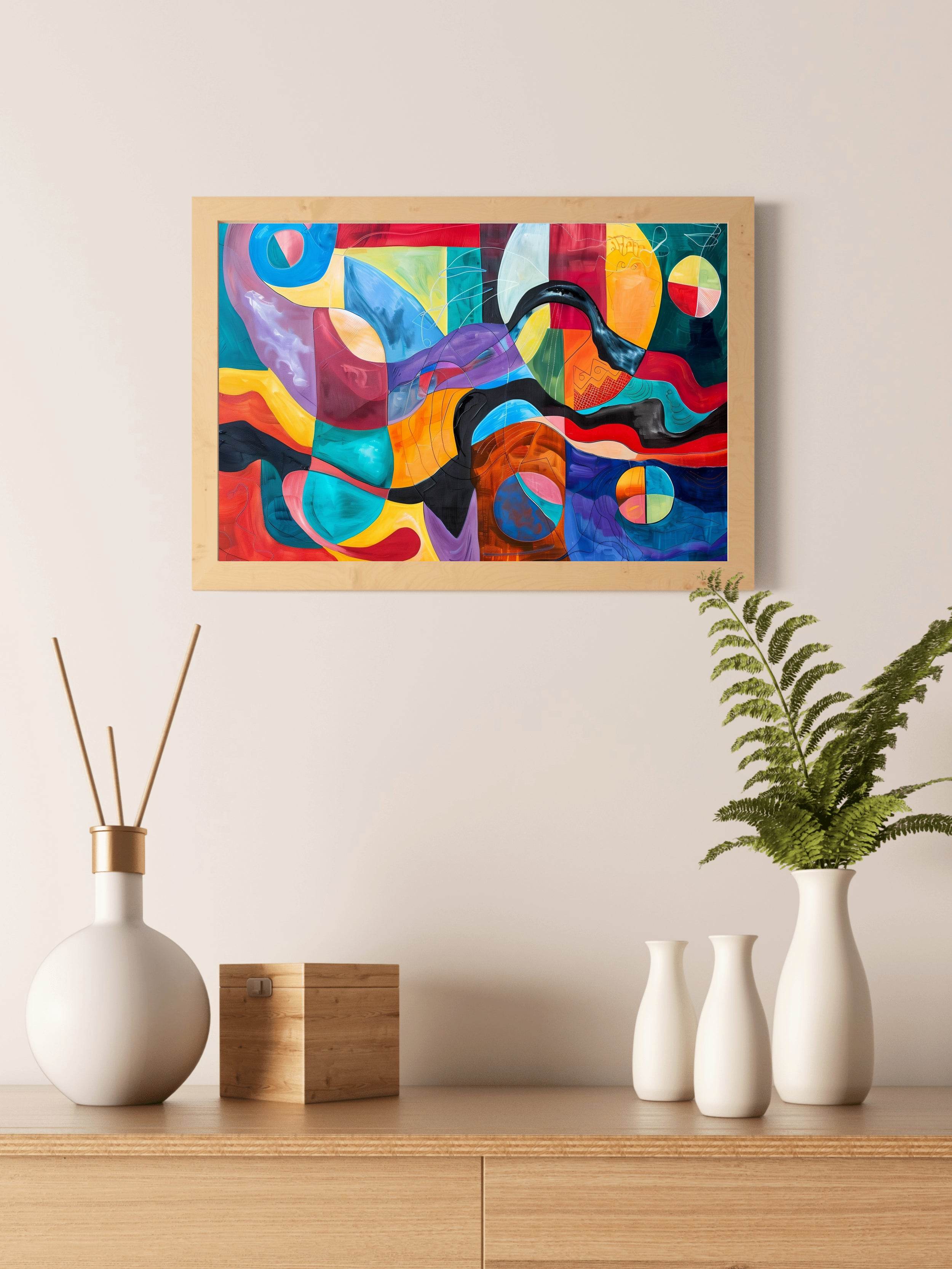 Geometric Shapes And Lines Painting Wall Art - beink online art store