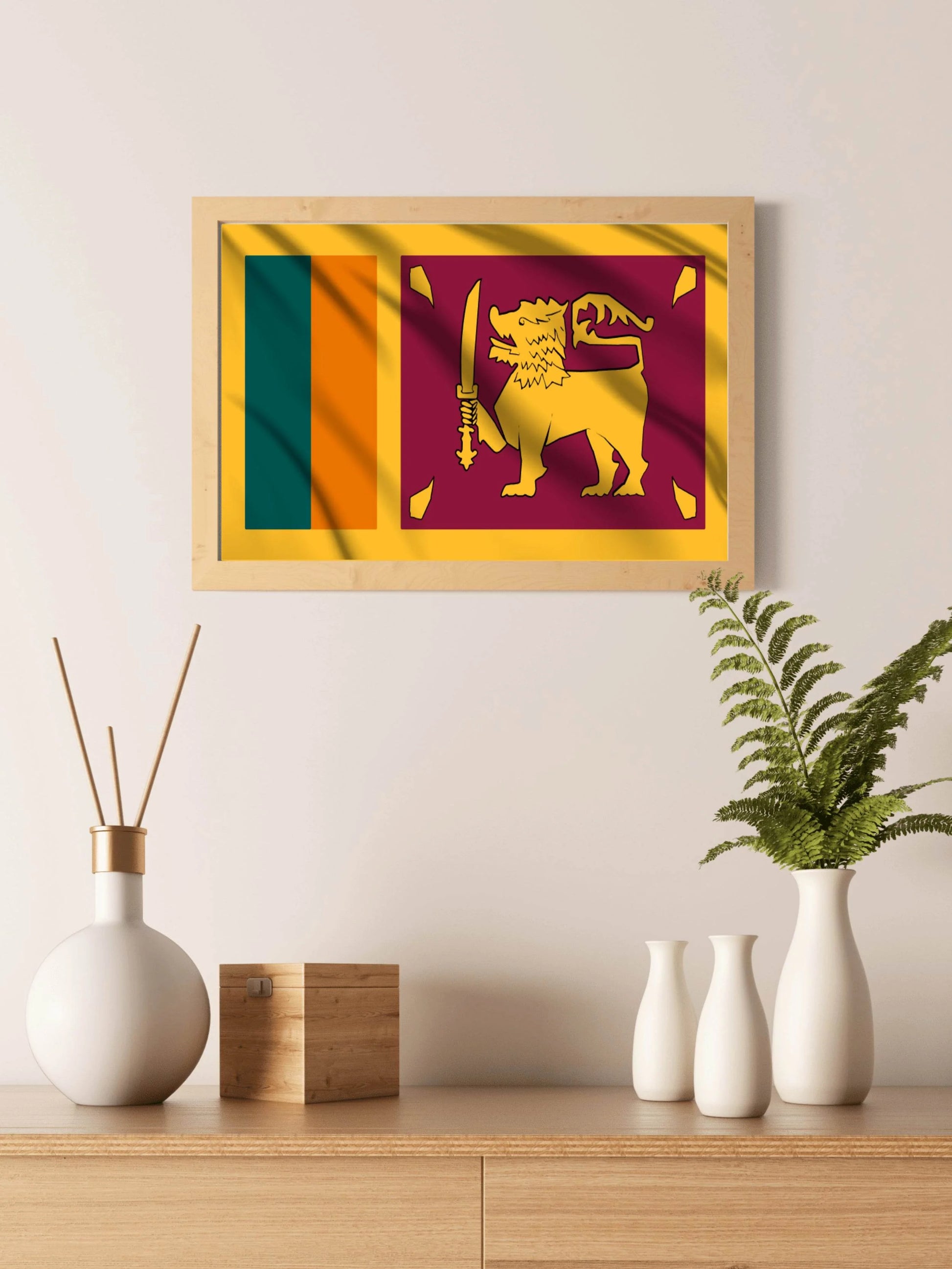 Sri Lanka National Flag Wall Art - beink online art store