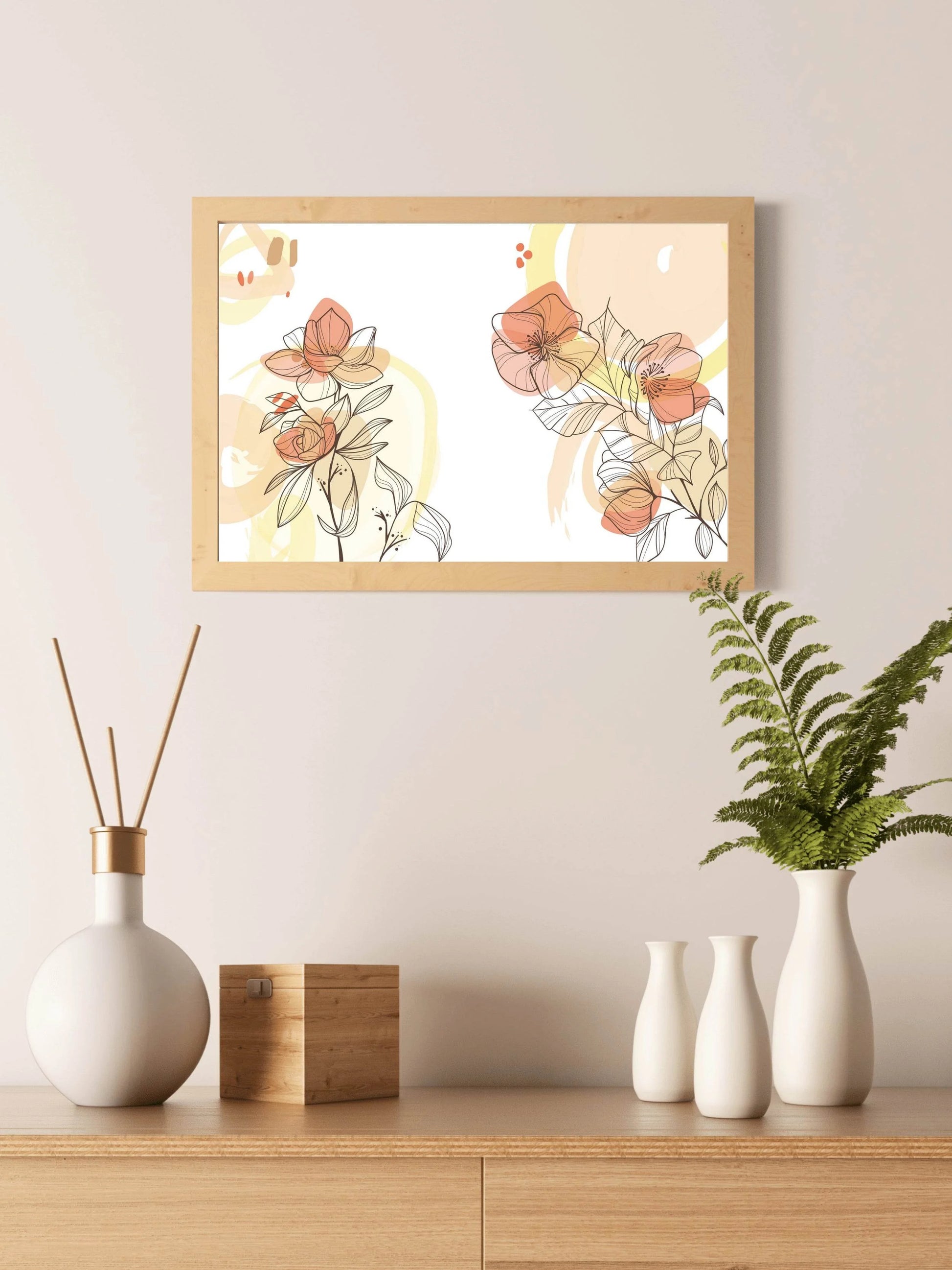 Agrostemma Bouquet Wall Art - beink online art store