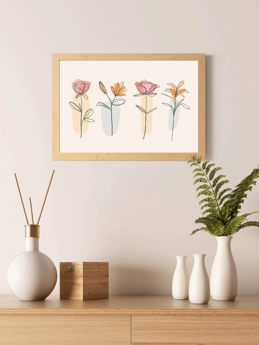 Mix of Spring Flowers Wall Art - beink online art store