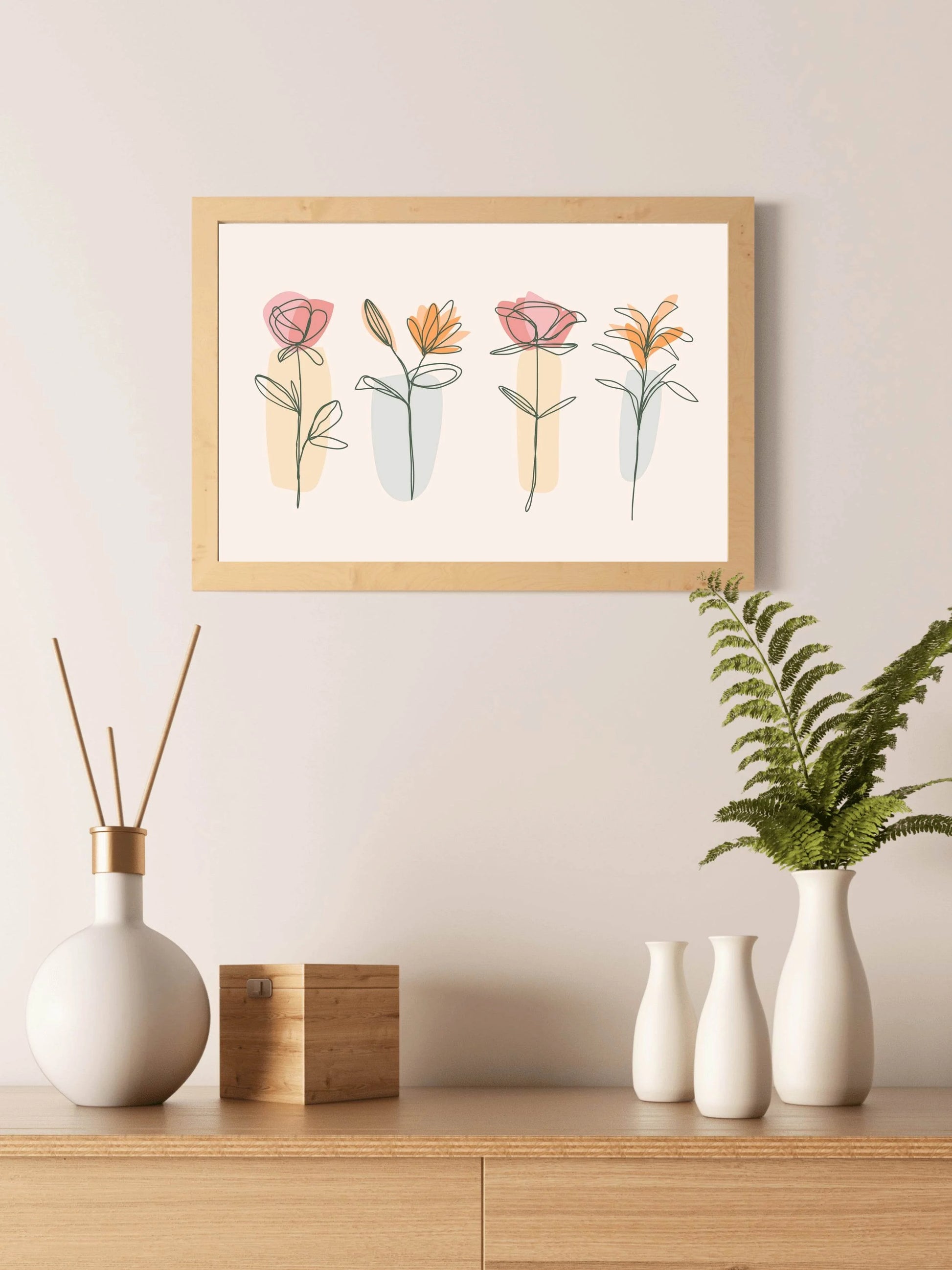 Mix of Spring Flowers Wall Art - beink online art store