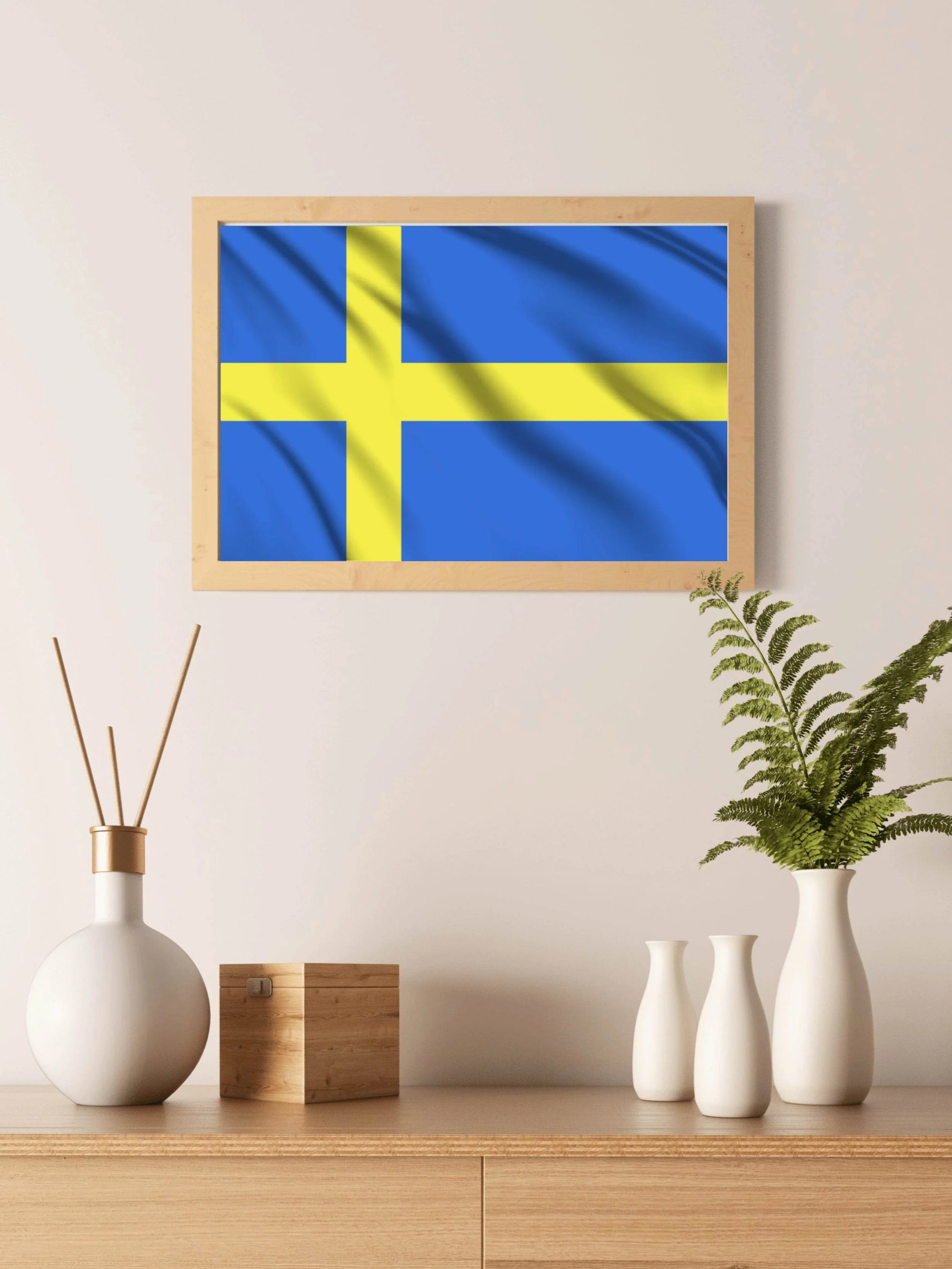 Sweden National Flag Wall Art - beink online art store