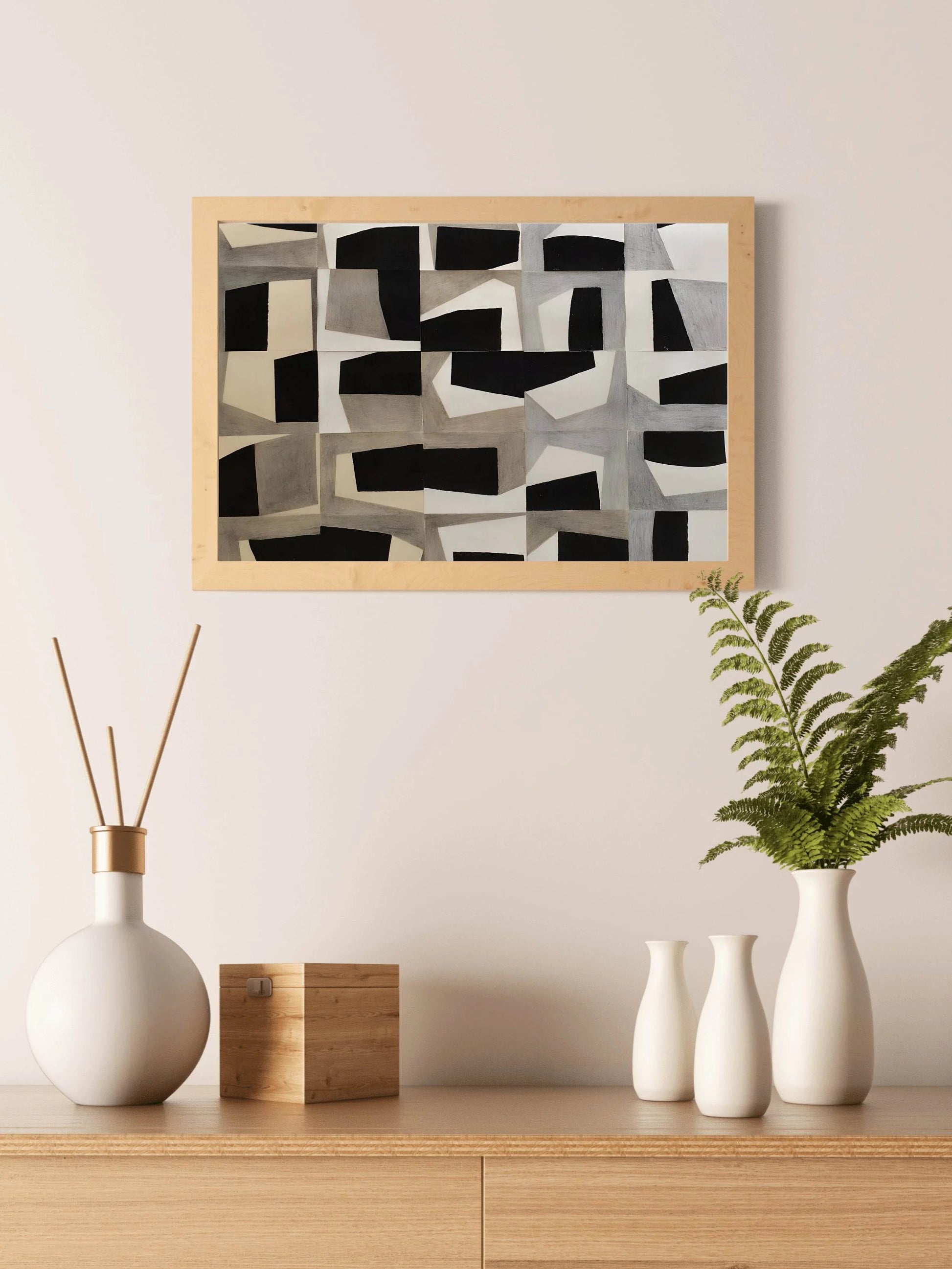 Geometric Grid Modern Wall Art - beink online art store
