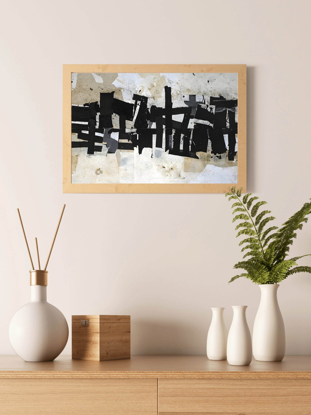 Black and White Chaos Modern Wall Art - beink online art store