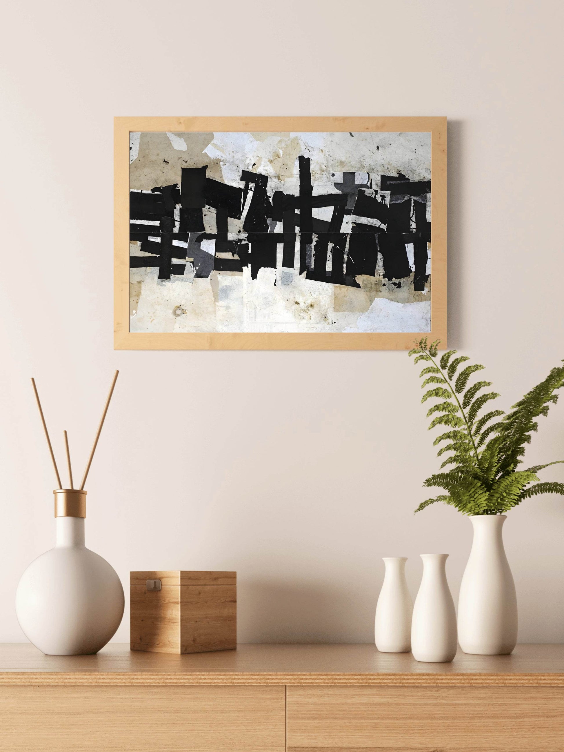 Black and White Chaos Modern Wall Art - beink online art store