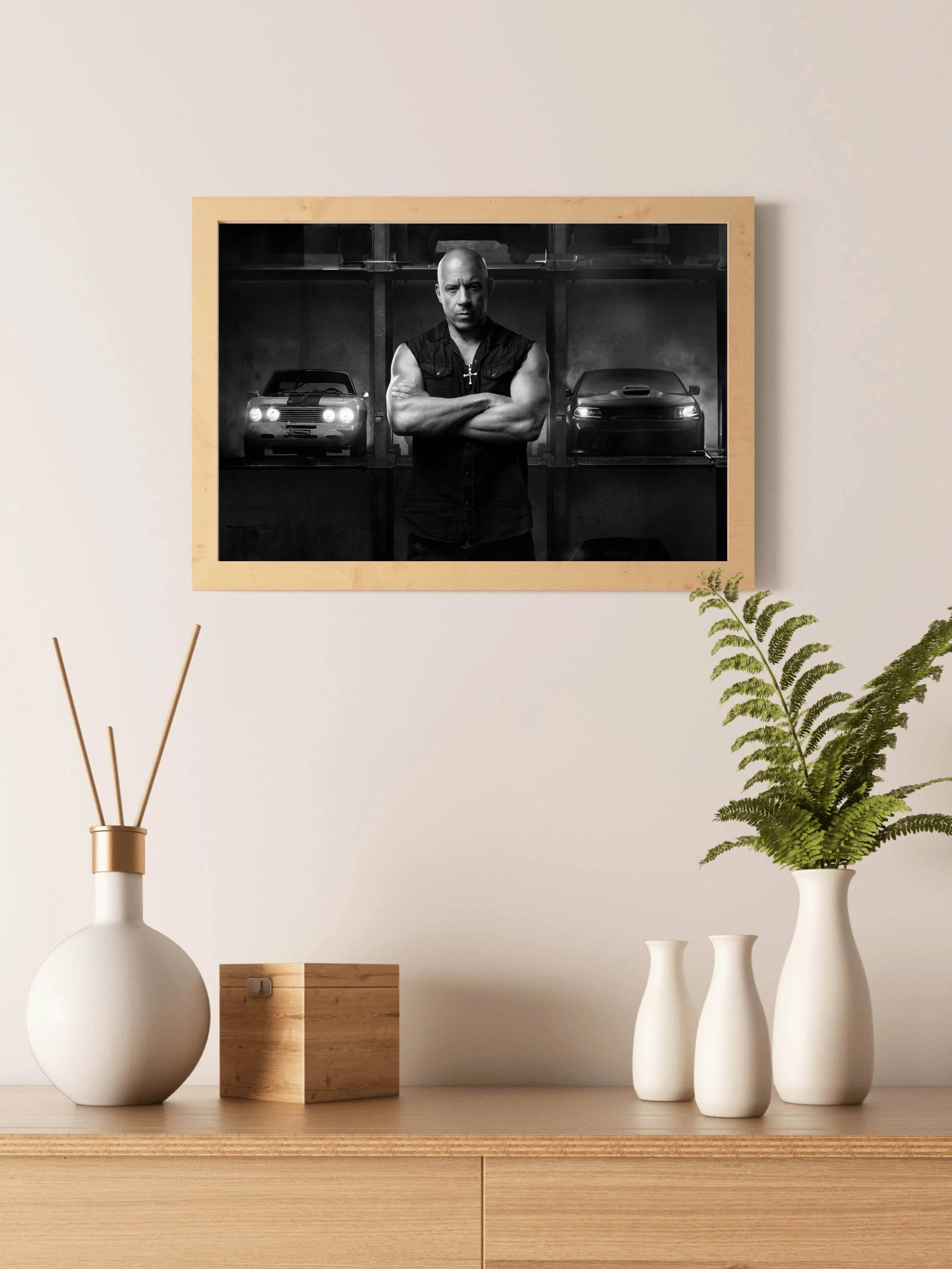 Vin Diesel Black & White Wall Art - beink online art store